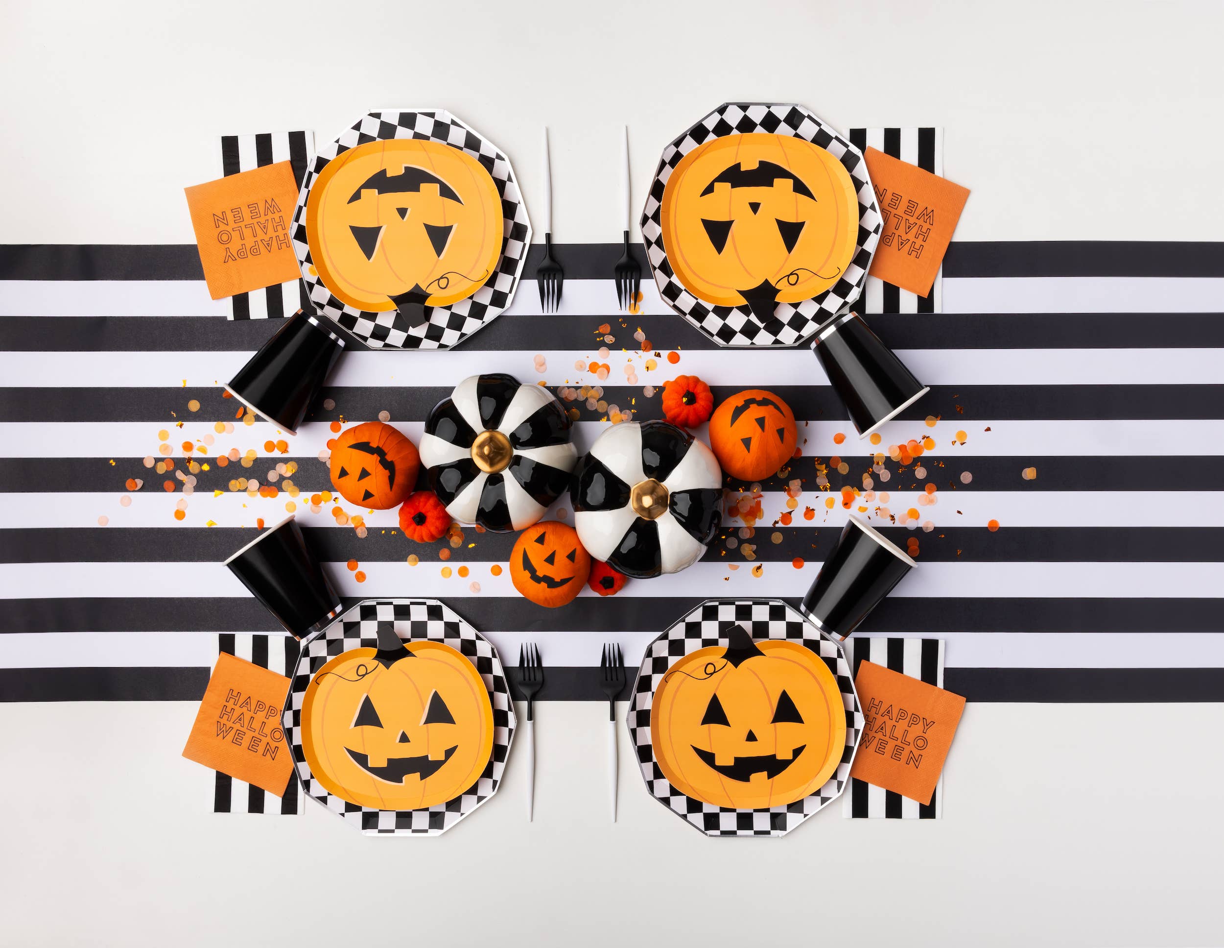 ORANGE JACK-O-LANTERN SMALL PLATES