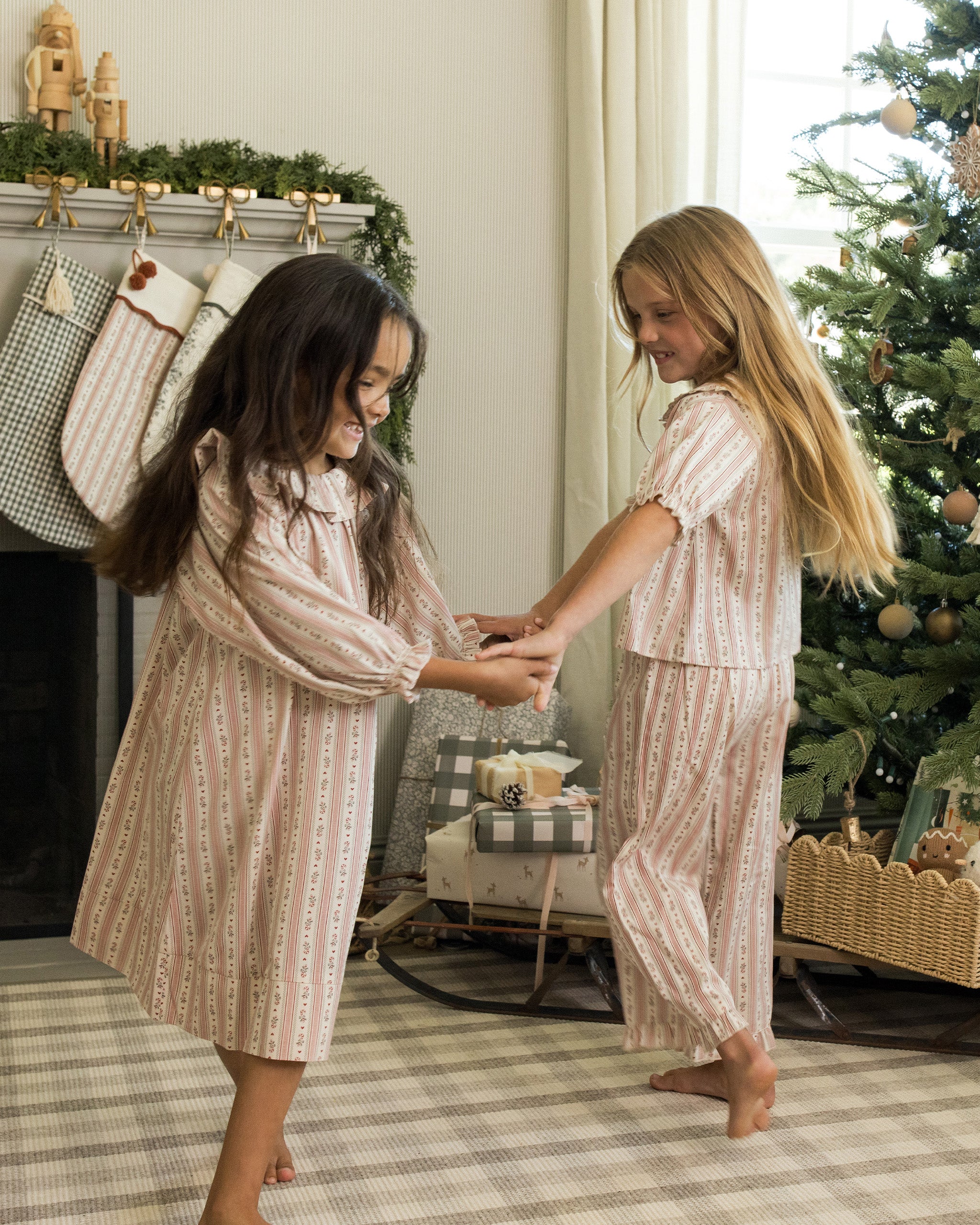 Ruffle Pajamas || Candy Cane Stripe