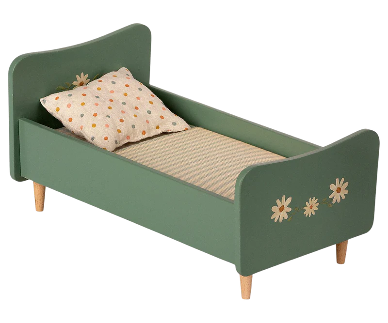 Mini Wooden Bed - Mint Blue
