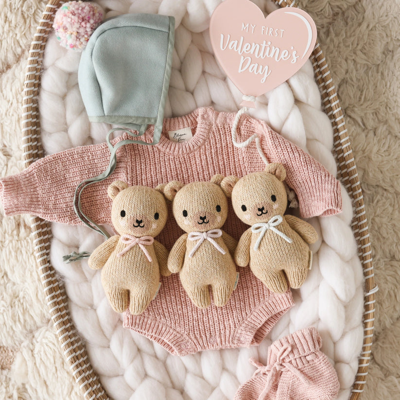 Baby Honey Bear - Lavender Bow
