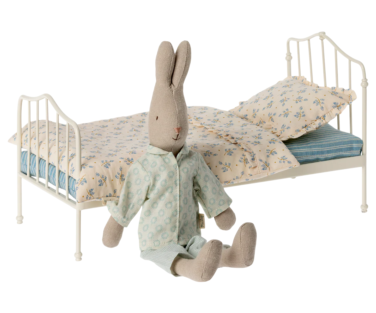 Vintage Bed, Miniature - Blue