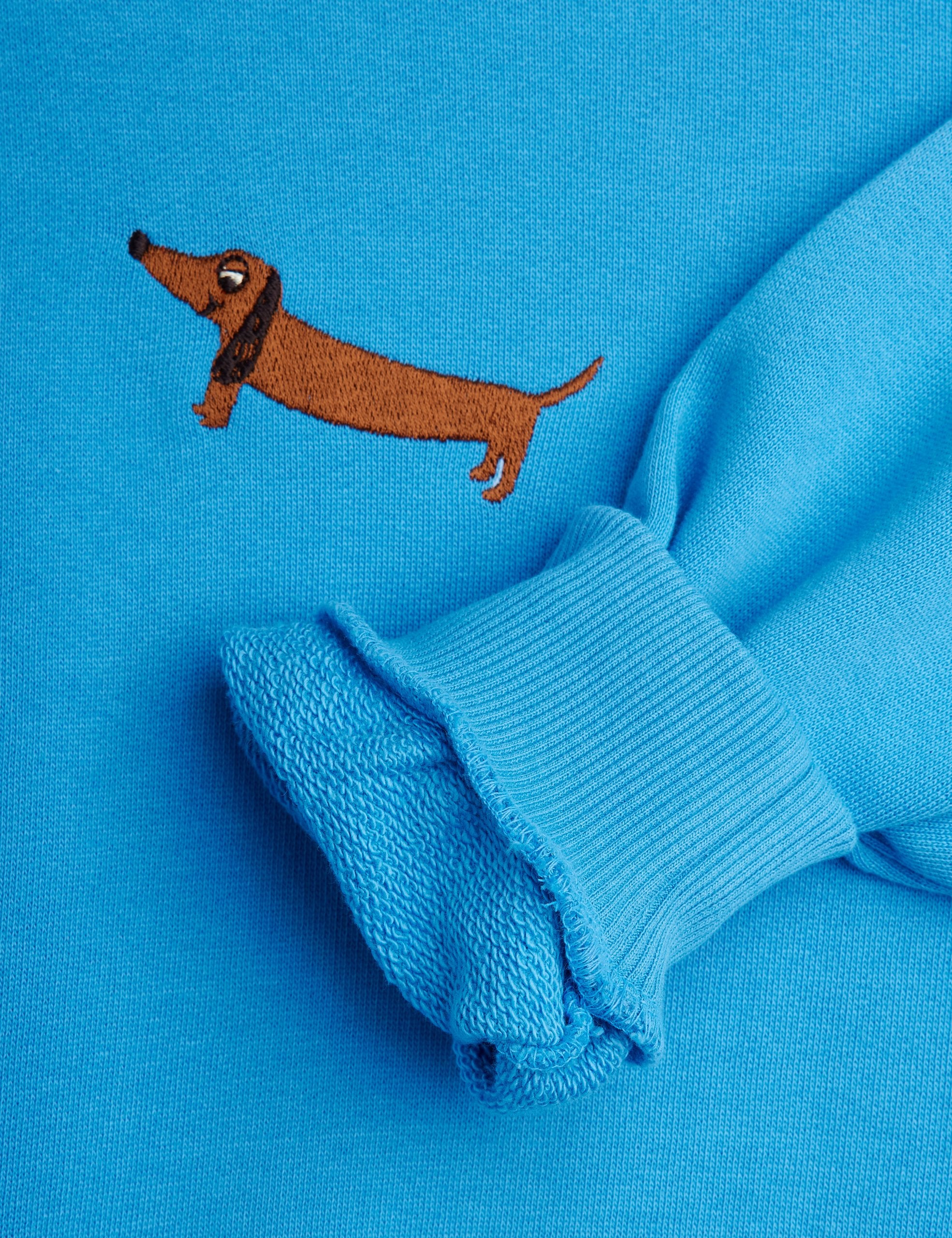 Dog Embroidered Sweatshirt - Blue