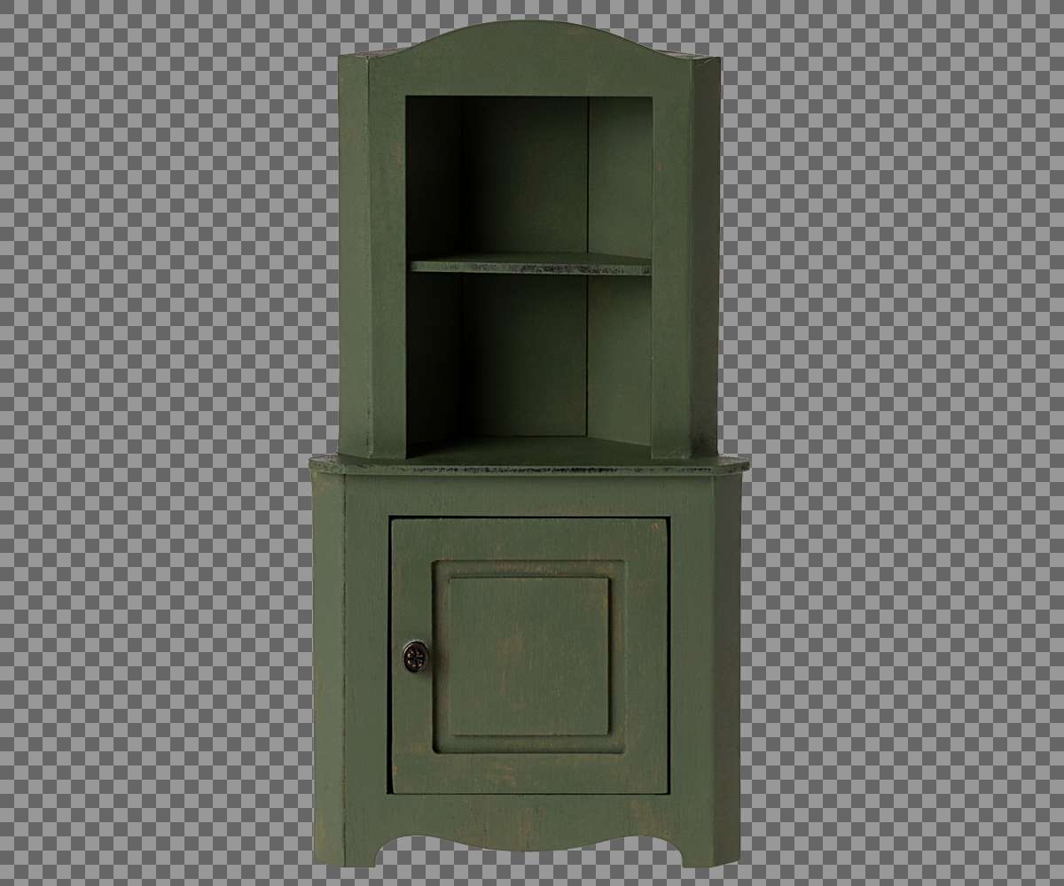 Corner Cabinet, Miniature - Dark Green