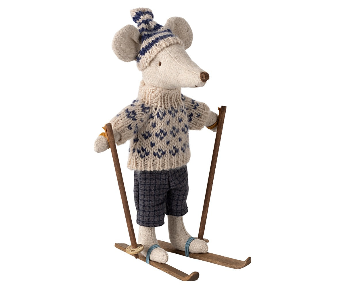 Winter Mouse With Ski Set, Dad - Blue
