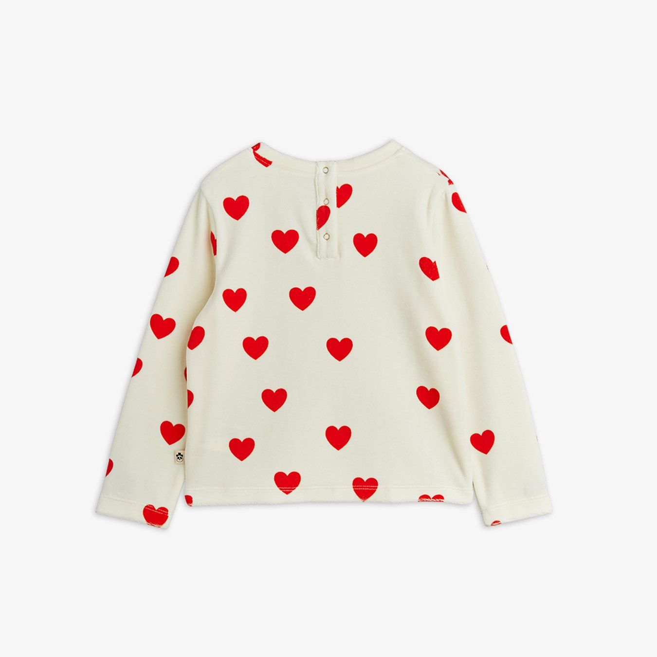 Hearts AOP Velour Top - White