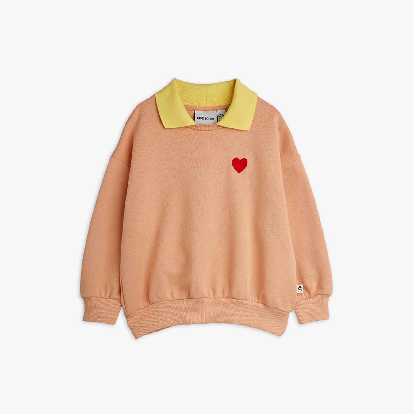 Heart Emb Collar Sweatshirt - Pink