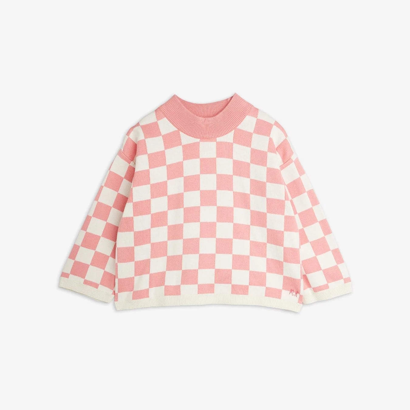 Chess Check Knitted Sweater - Pink