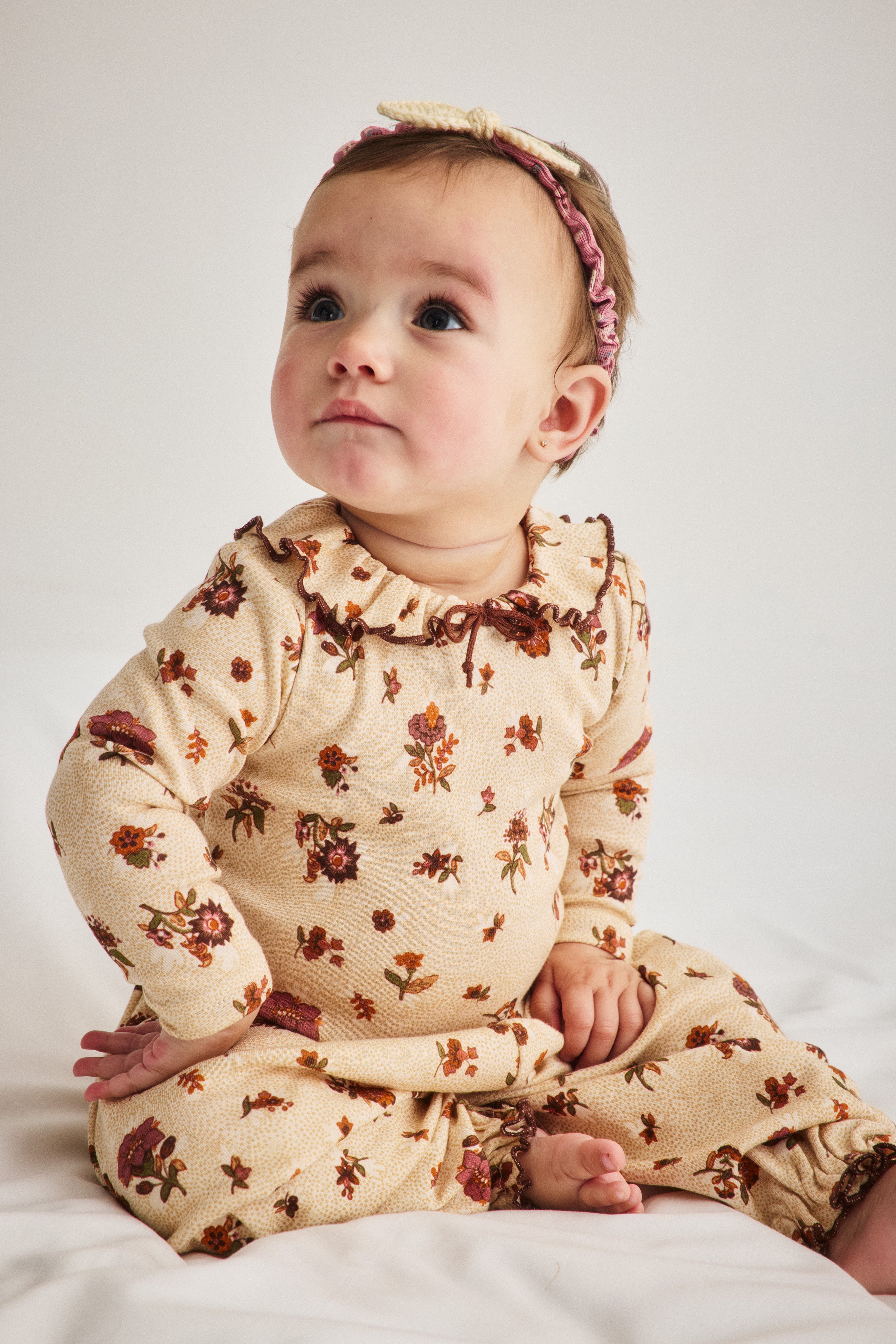 Baby Pierrot Onesie - String, Antique Rose, Holyoke Floral