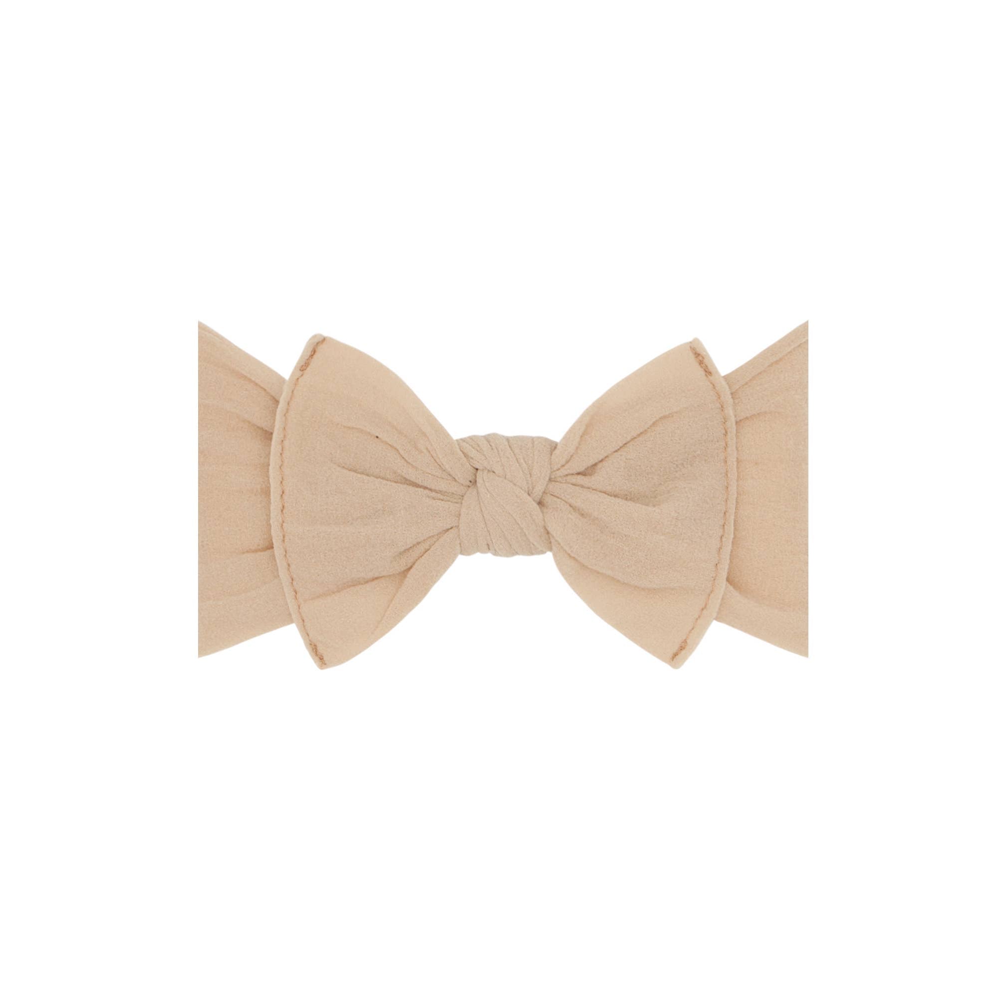 Baby Bling® Itty Bitty Knot Small Soft Nylon Bow Headband: Rose Quartz
