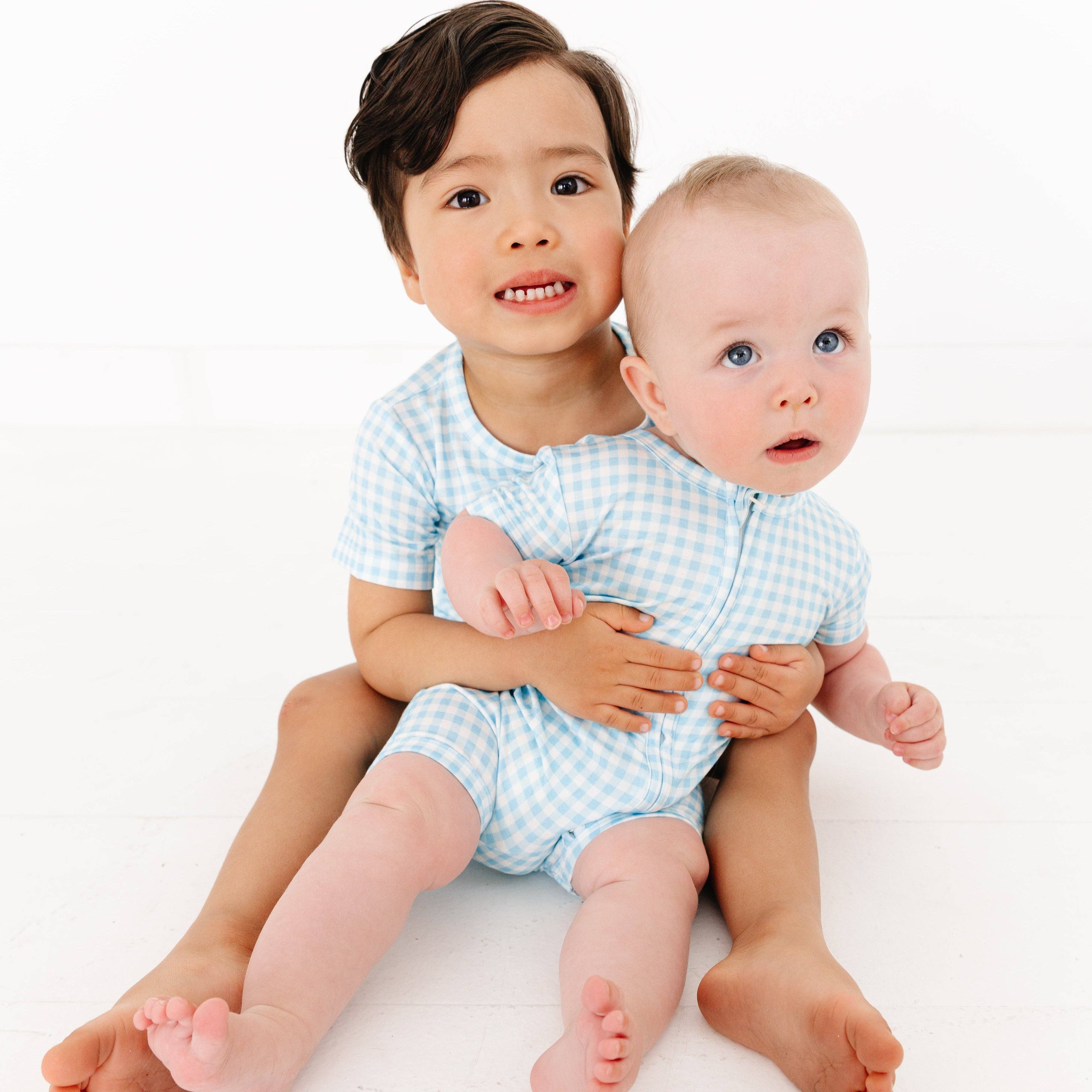 Harbor Gingham Short Sleeve & Shorts Bamboo Toddler Pajama Set