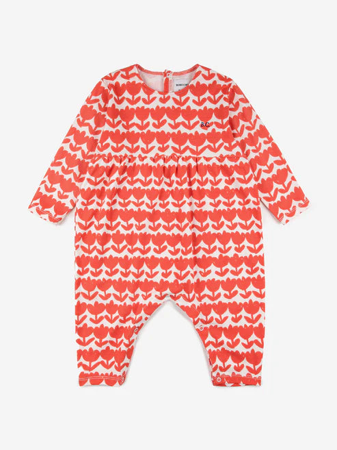 Baby Retro Flowers all over overall