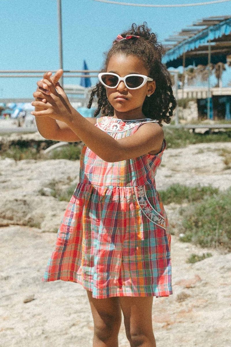 Thea Romper in Red Madras Plaid