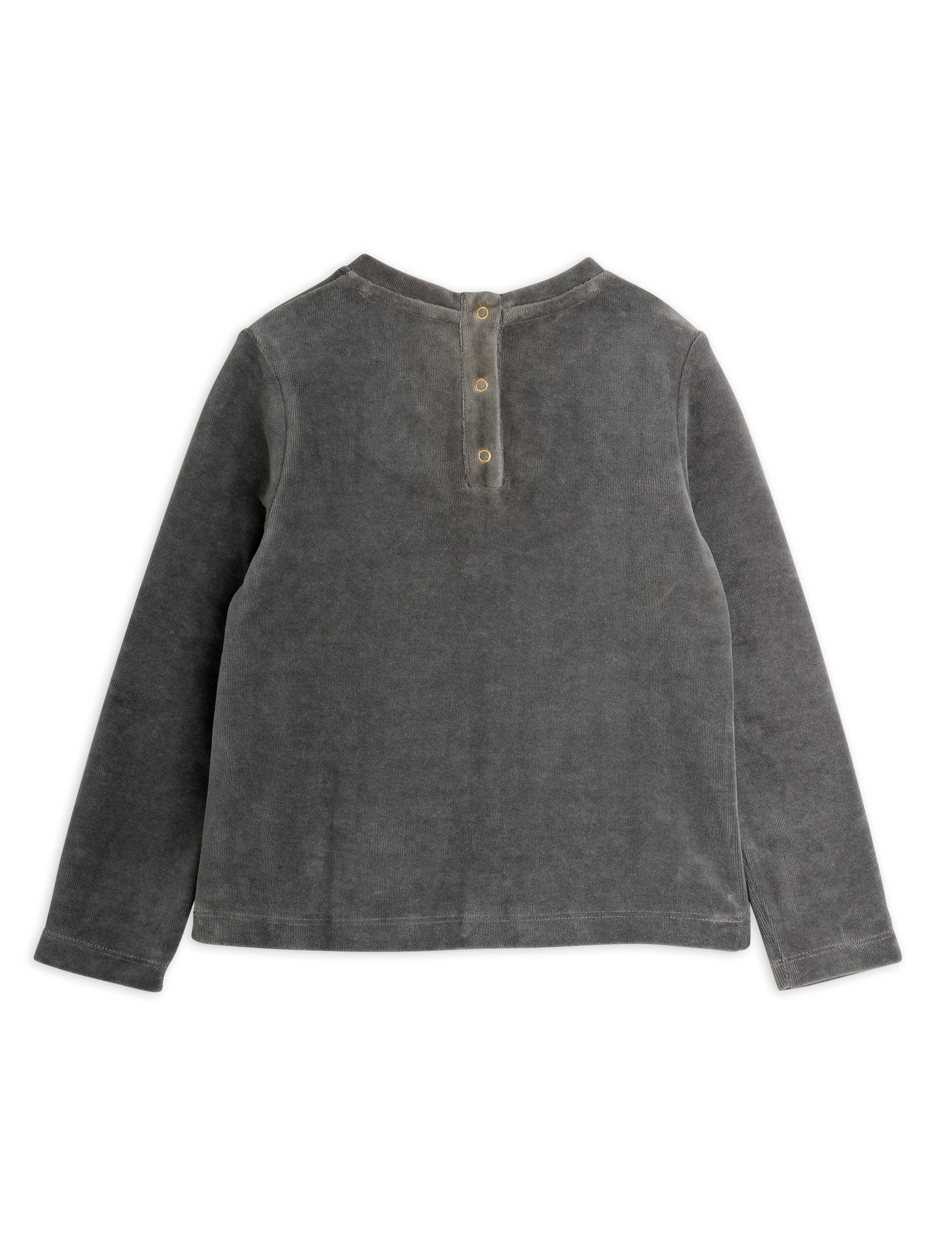 Clover Emb Velour Top - Grey