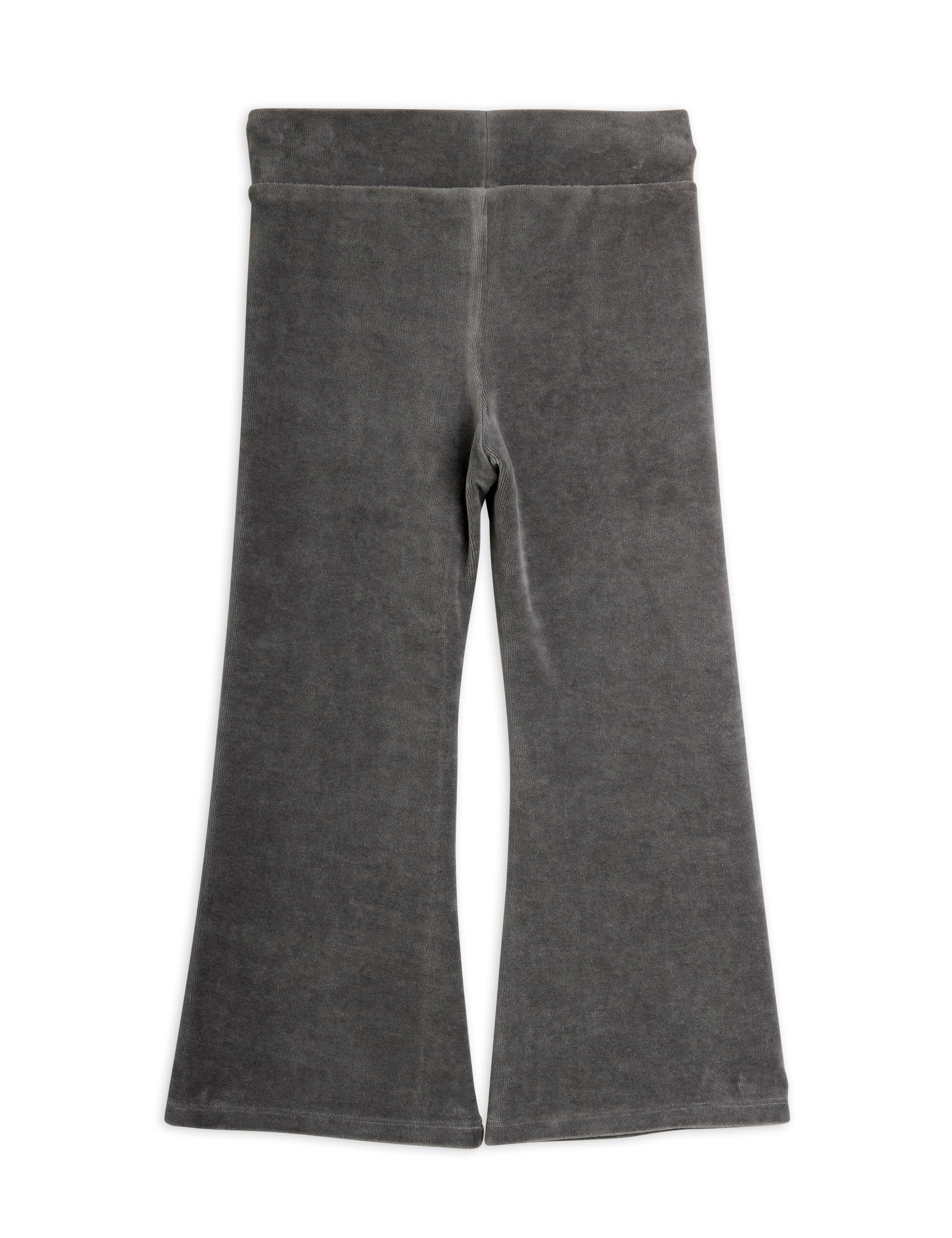 Clover Emb Velour Flared Trousers - Grey