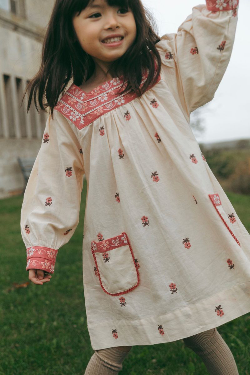 Adelle Dress With Petite Flower Embroidery - PREORDER