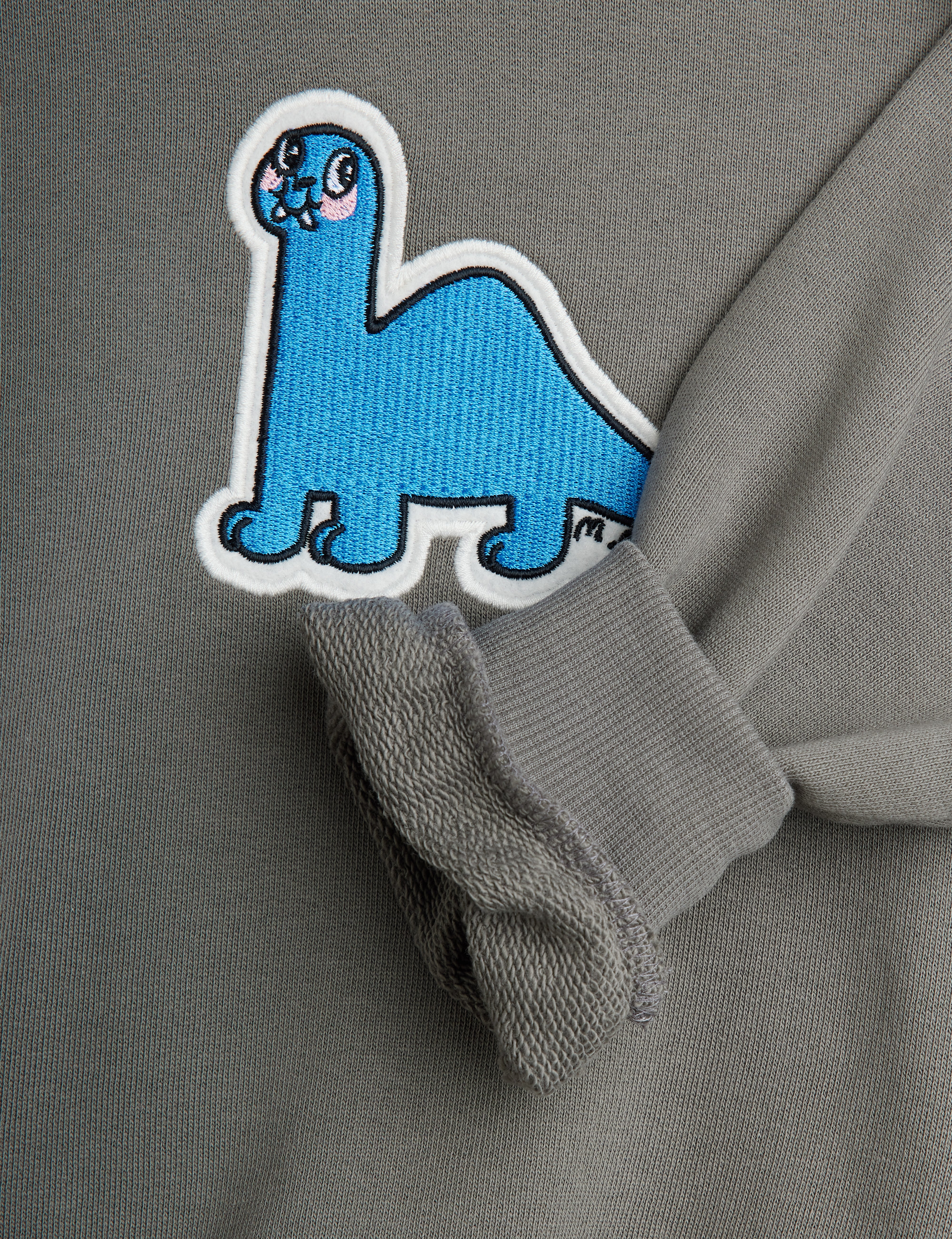 Dino Patch Sweater - Grey
