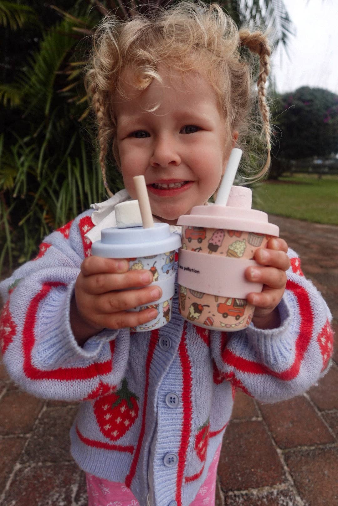 Scoops in Pink Kids Keep Cup - 240ml (STRAW INCLUDED)