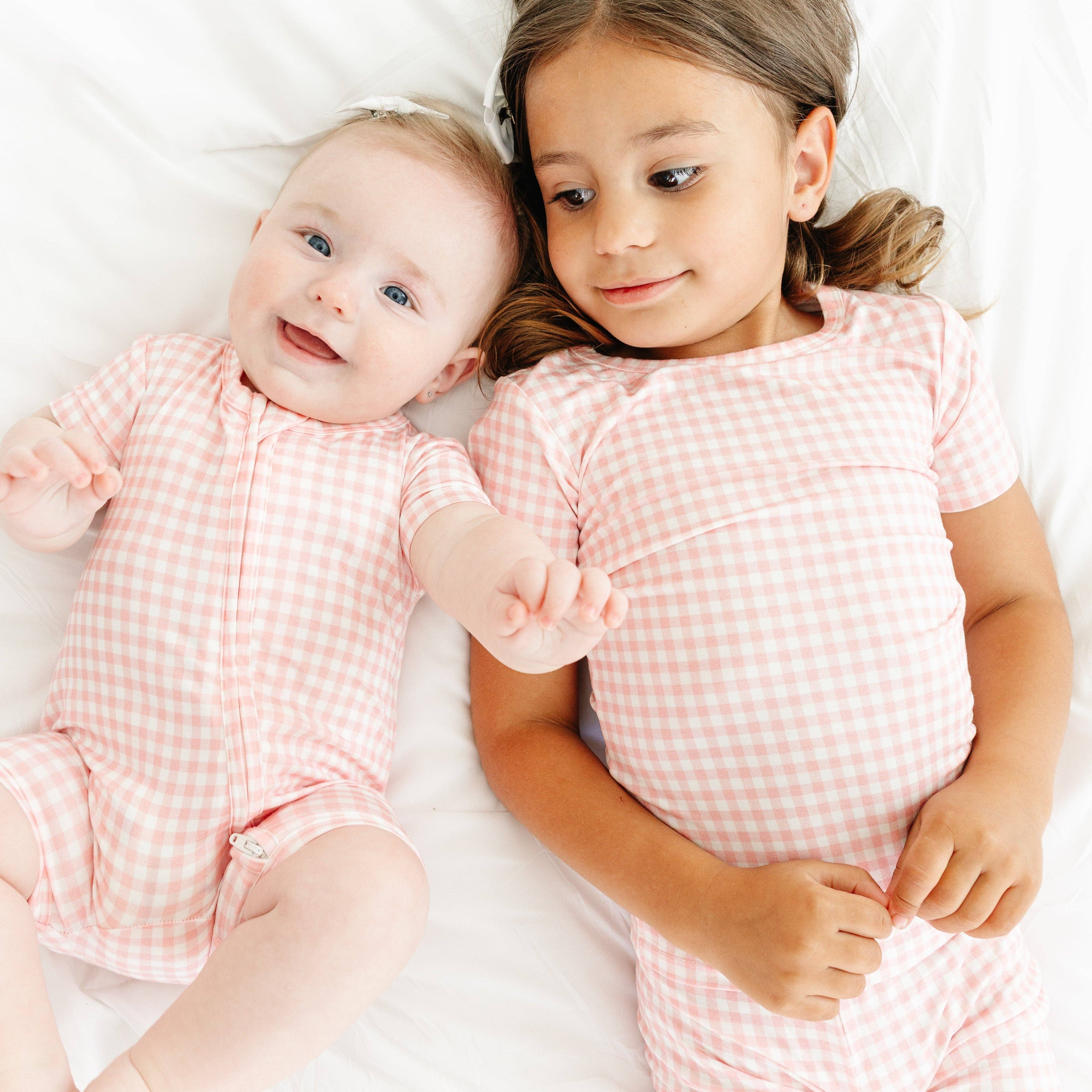 Sugar Gingham Short Sleeve & Shorts Bamboo Sleeper