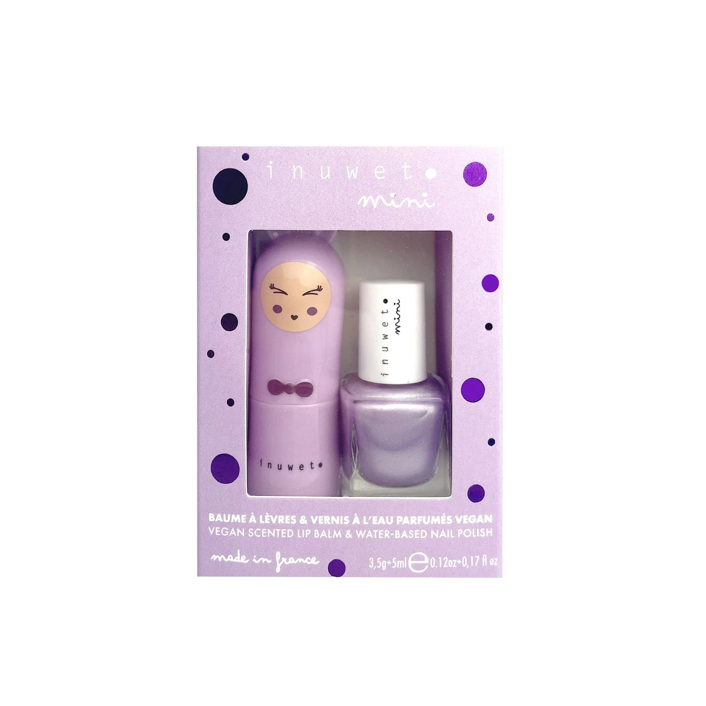 INUWET DUO PURPLE : LIPBALM + NAILPOLISH