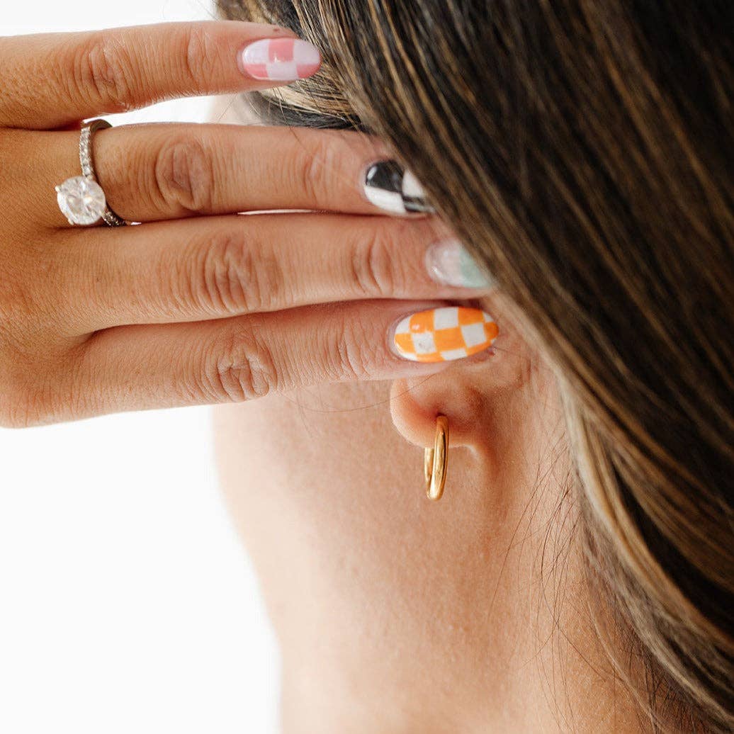 Endless Hoop Stud Earrings - 8mm