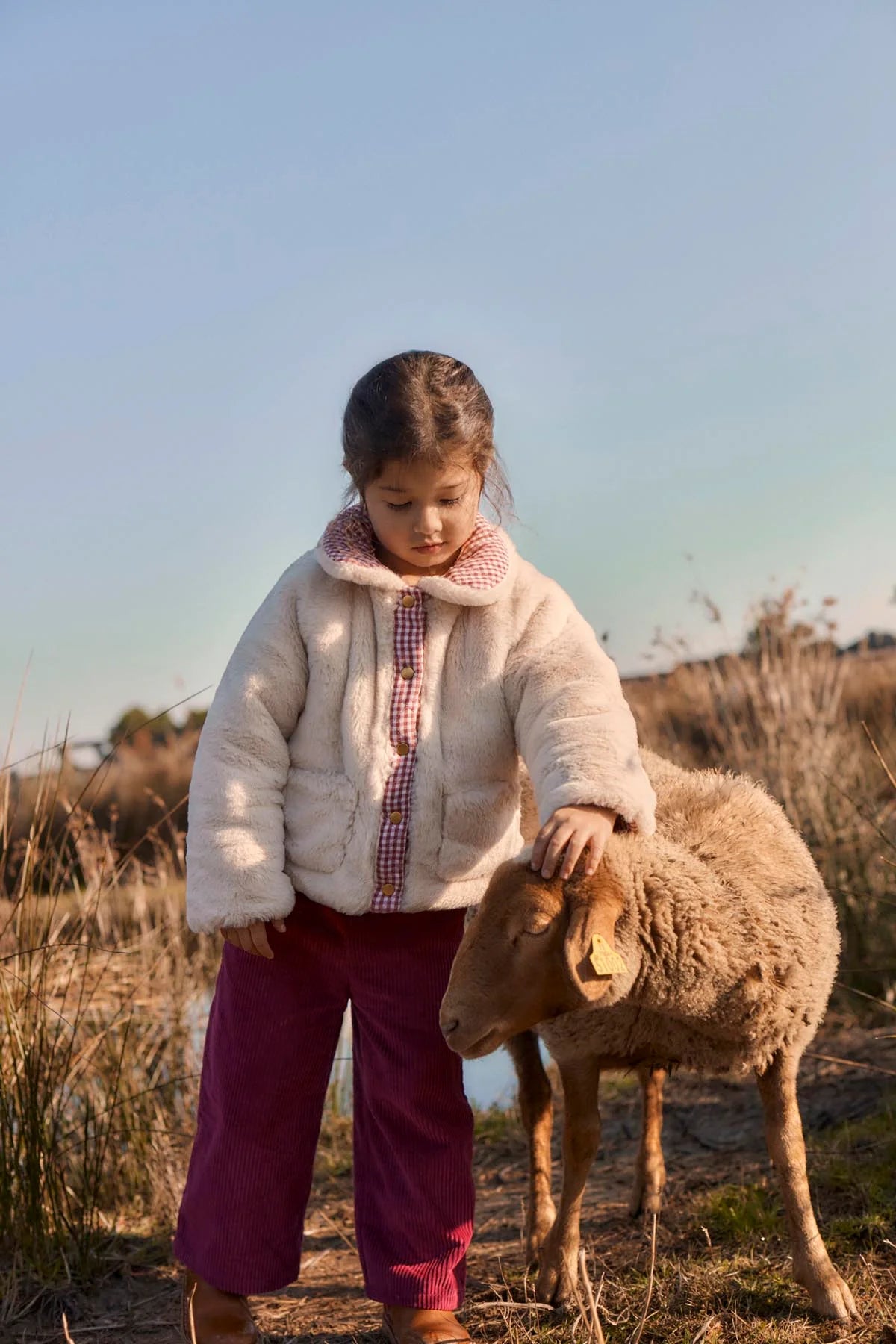 Jasmina Reversible Coat - Raspberry Checks