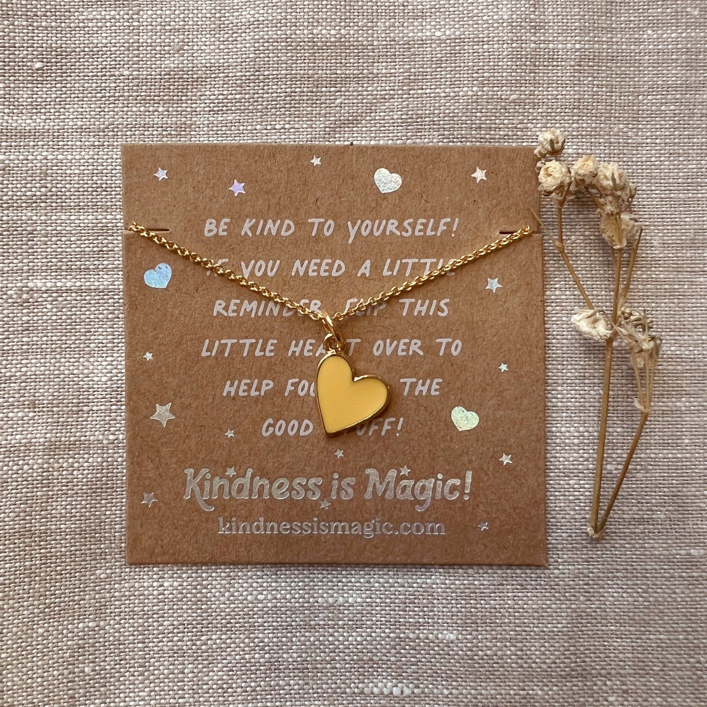 Tiny Heart Necklace Gold - Yellow