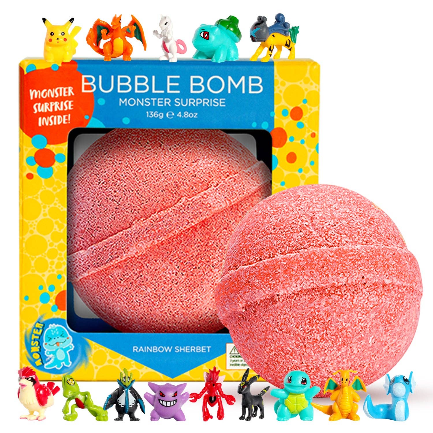 Monster Bath Bomb for Kids with Surprise Toys Inside