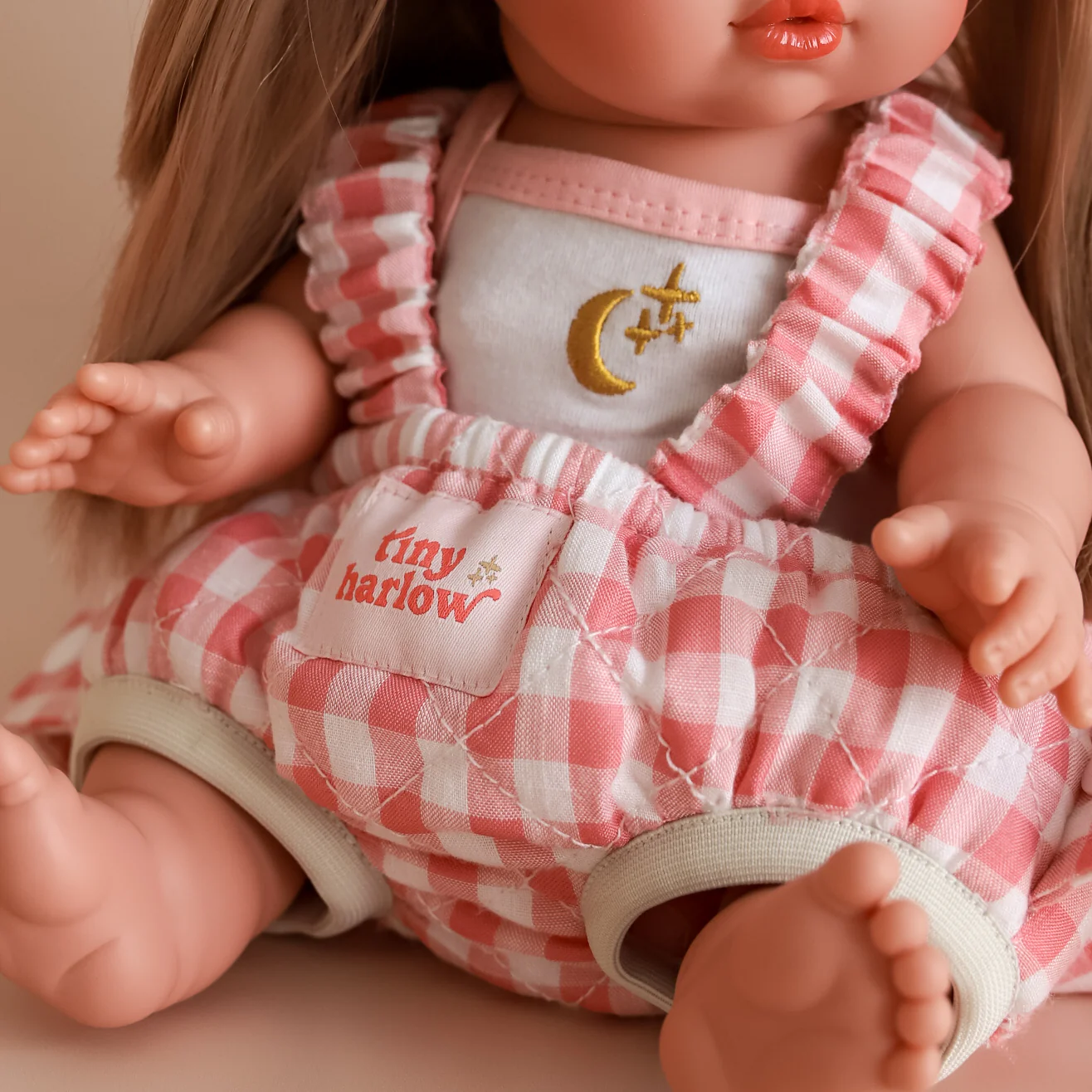 Doll Carrier - Pink gingham - Tiny Harlow