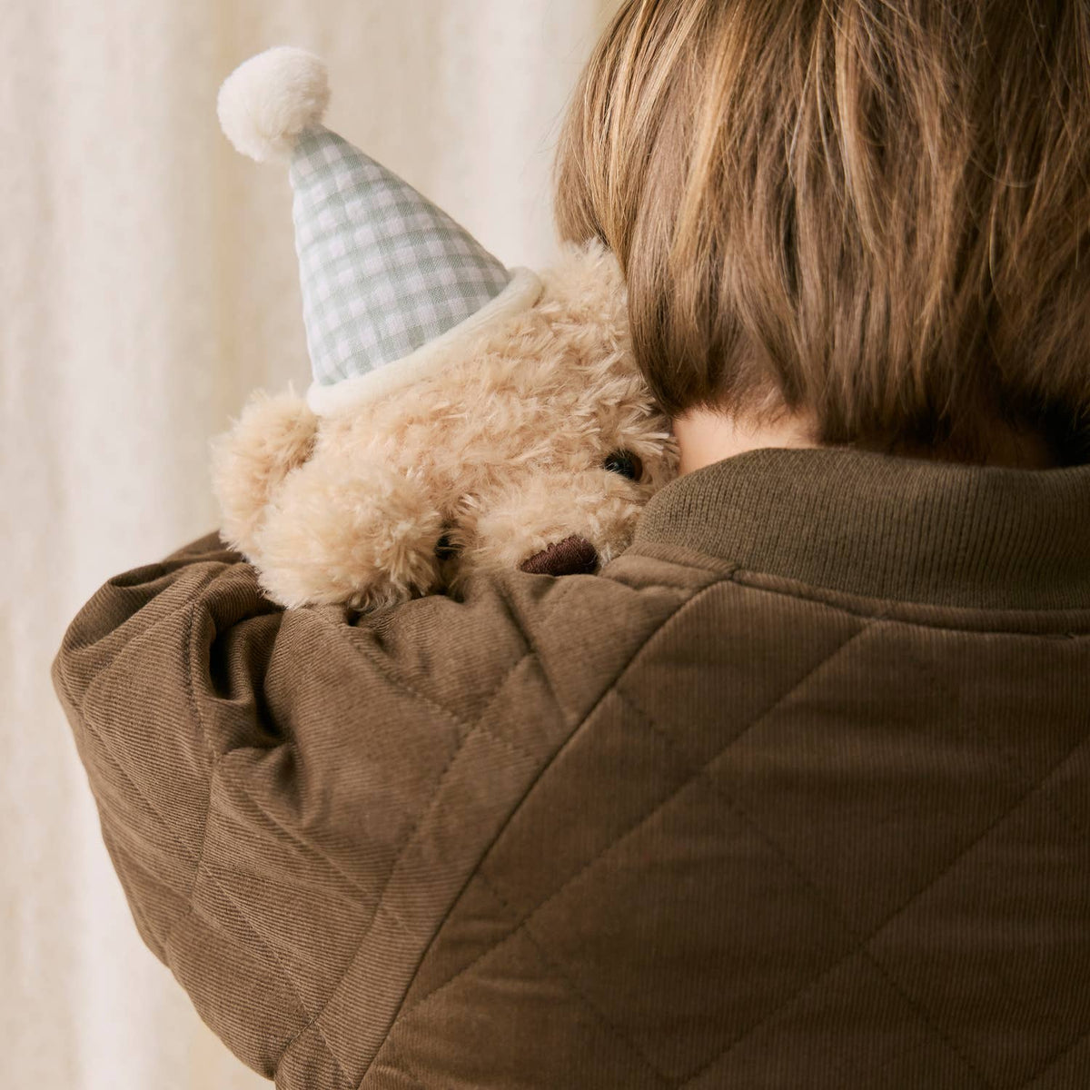 Birthday Teddy Bear Plush - Green Gingham