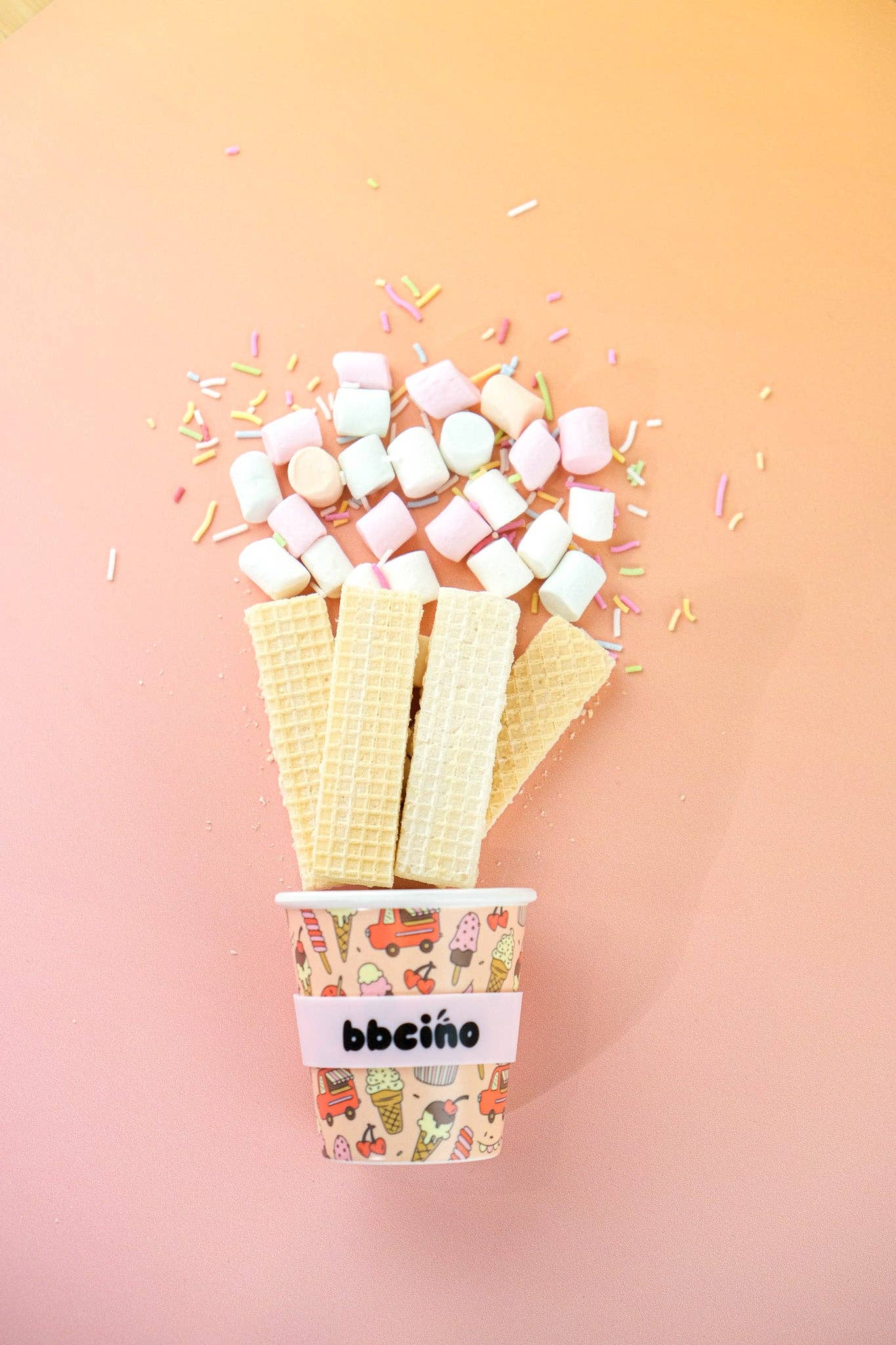 Scoops in Pink Babycino Cup - 120ml (STRAW INCLUDED)
