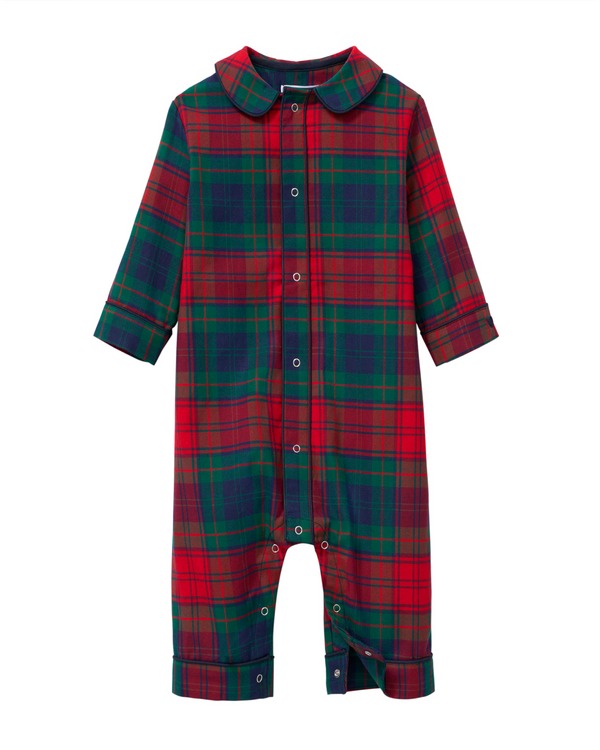 Baby Twill Cambridge Romper - Tartan, Red