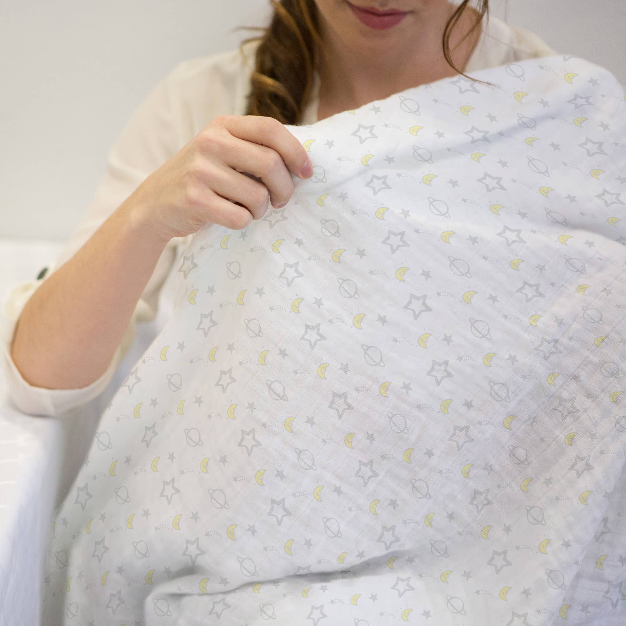 Muslin Swaddle Blankets, Set of 3, Little Lambs Goodnight