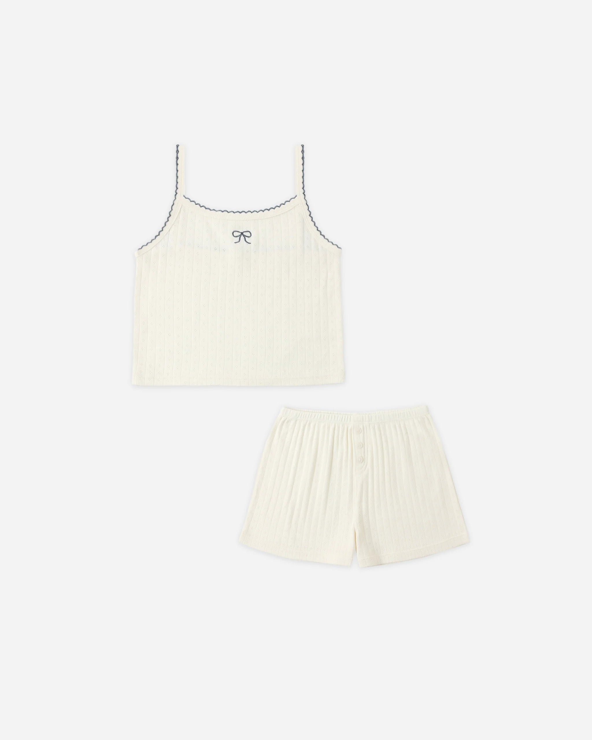 Pointelle Lounge Set - Ivory