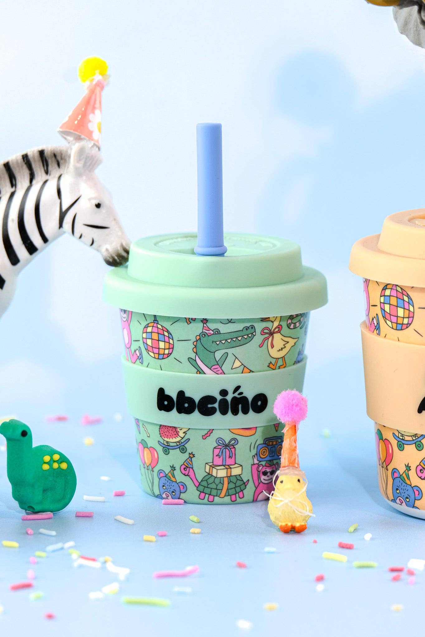 Party Animal in Green Babycino Cup - 120ml (STRAW INCLUDED)