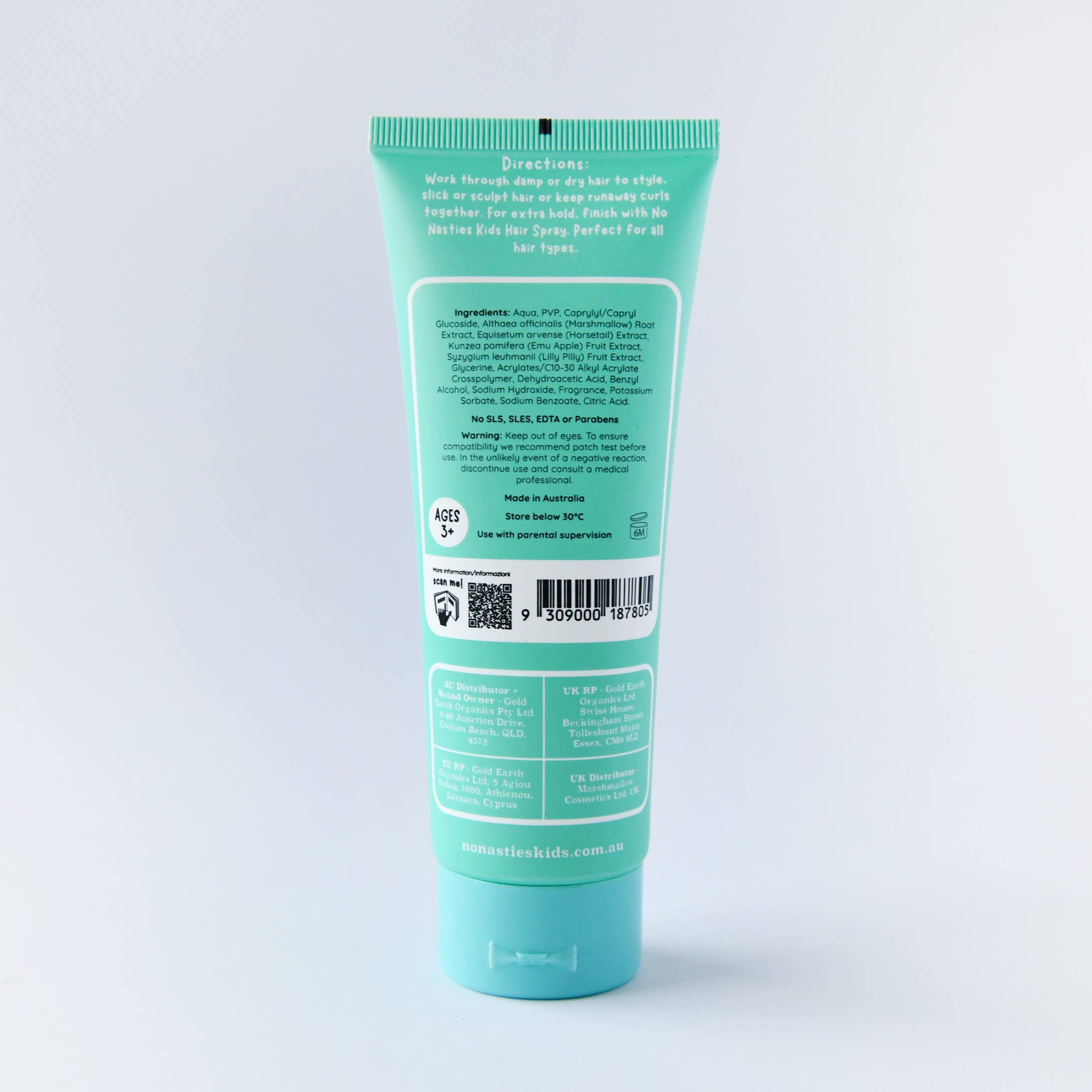 Natural Plant Based Hair Gel in Zesty Lime and Fresh Mint