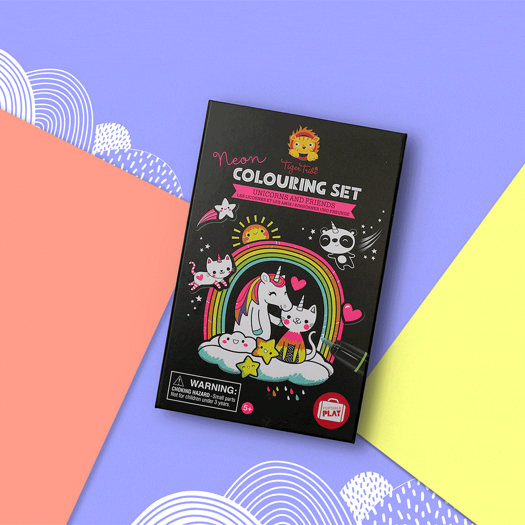 UNICORN & FRIEND – NEON COLORING SET
