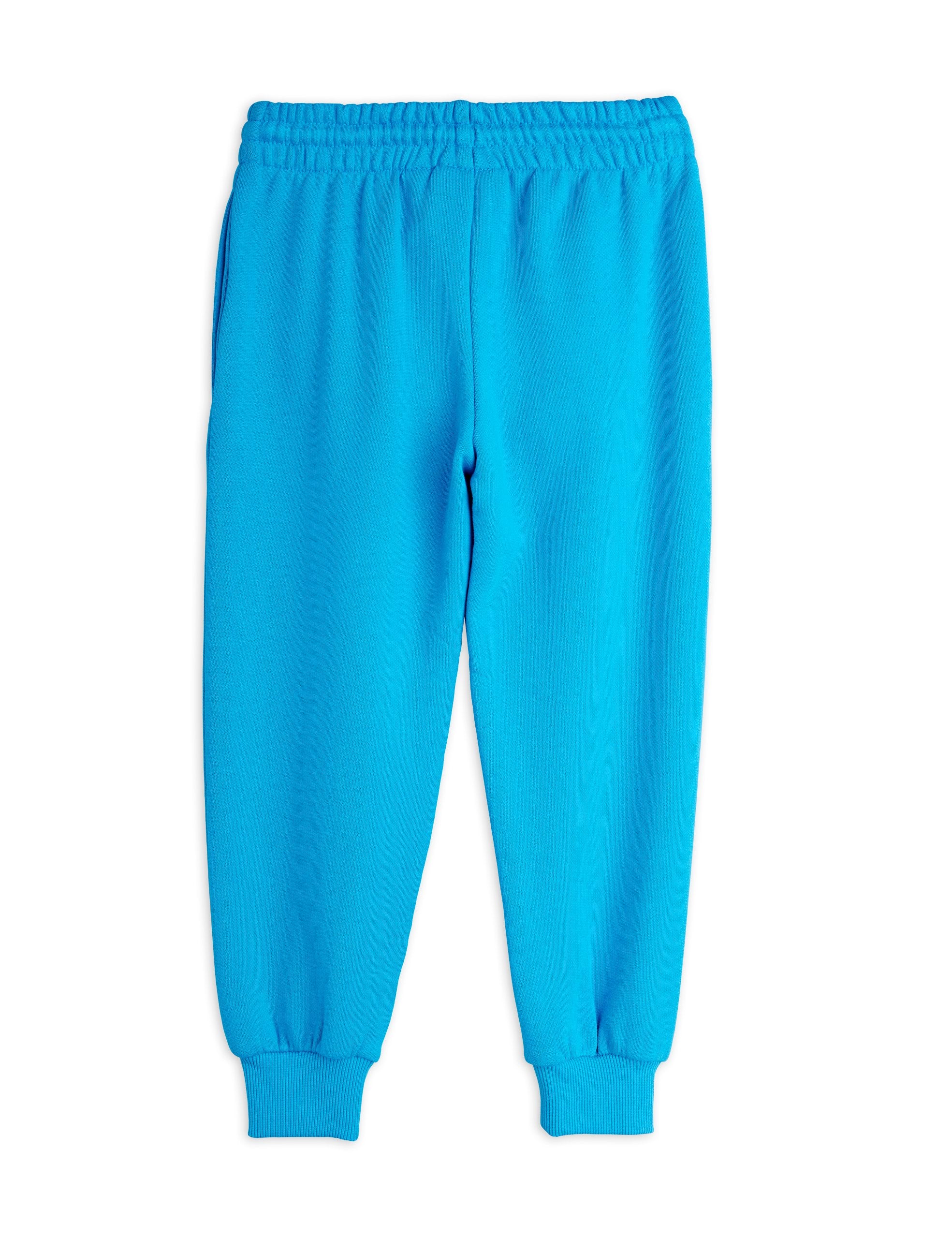 Dog Embroidered Sweatpants - Blue