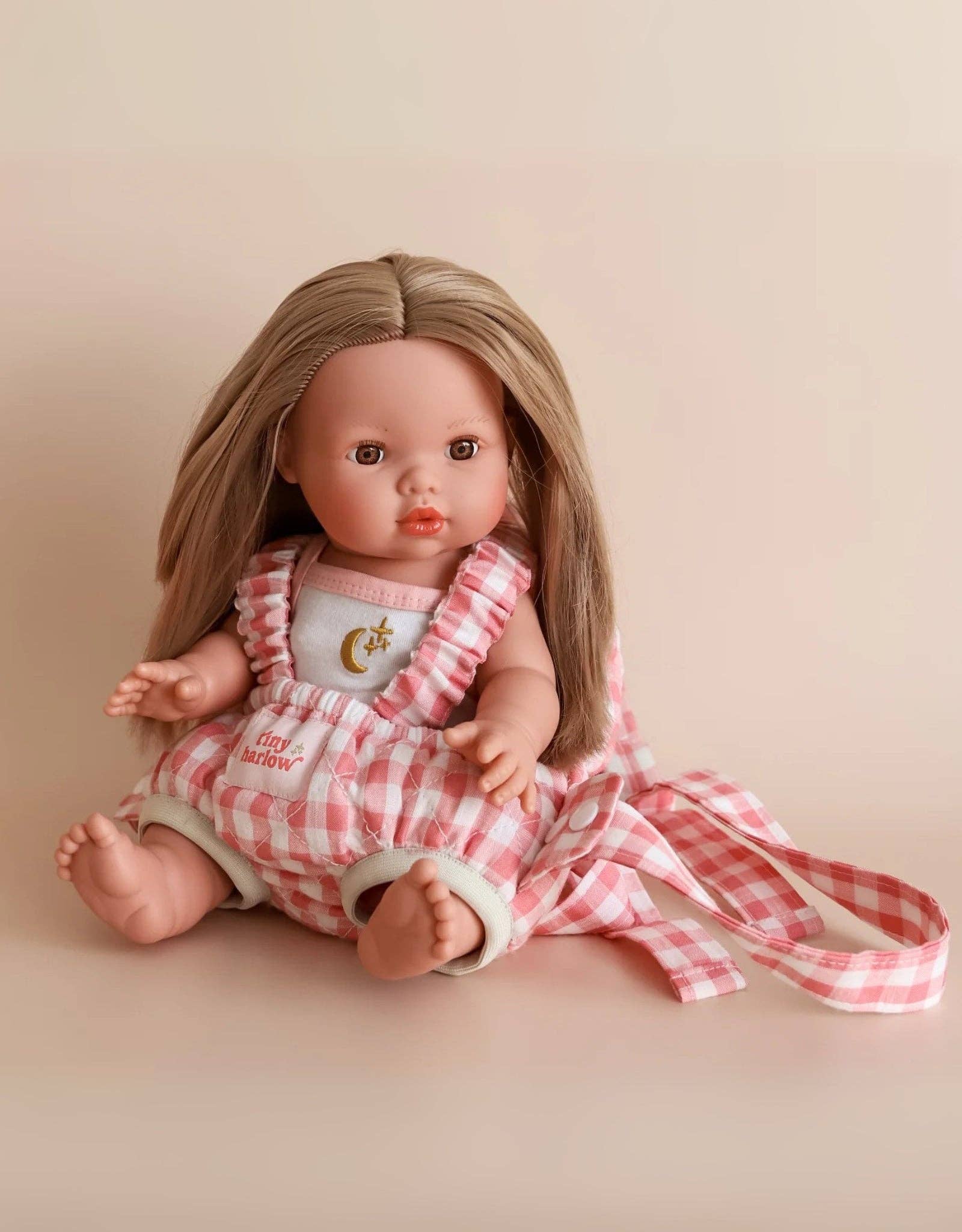 Doll Carrier - Pink gingham - Tiny Harlow