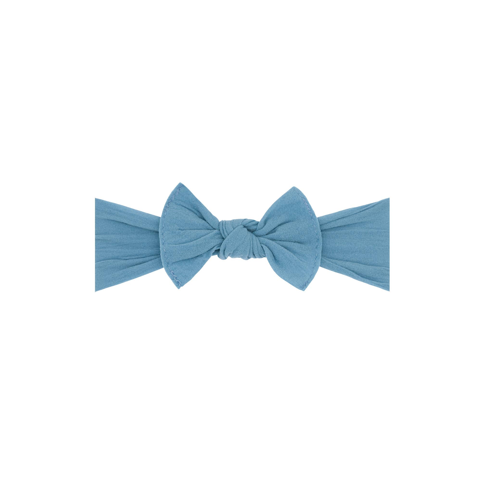 Baby Bling® Itty Bitty Knot Small Soft Nylon Bow Headband: Iris