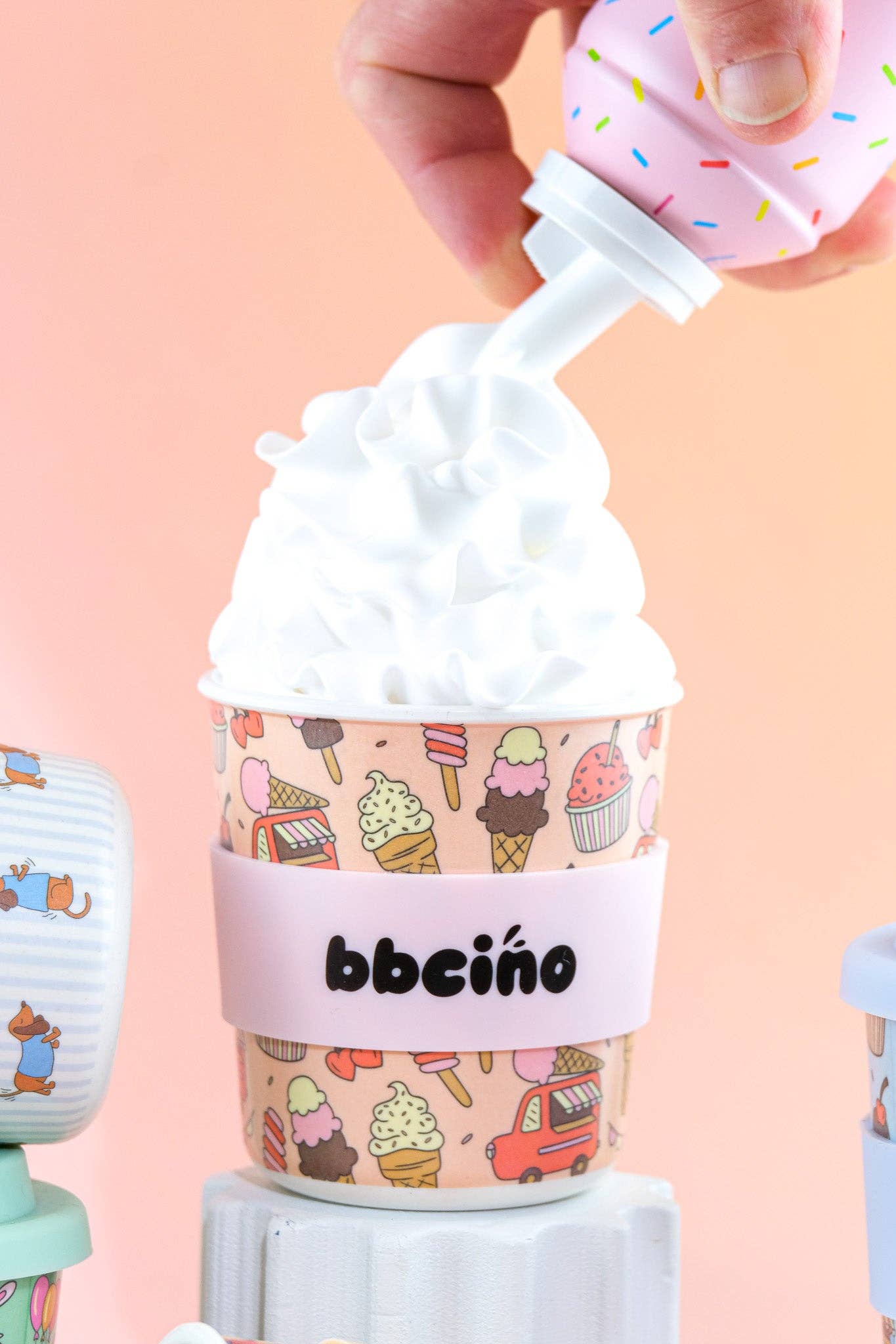 Scoops in Pink Kids Keep Cup - 240ml (STRAW INCLUDED)