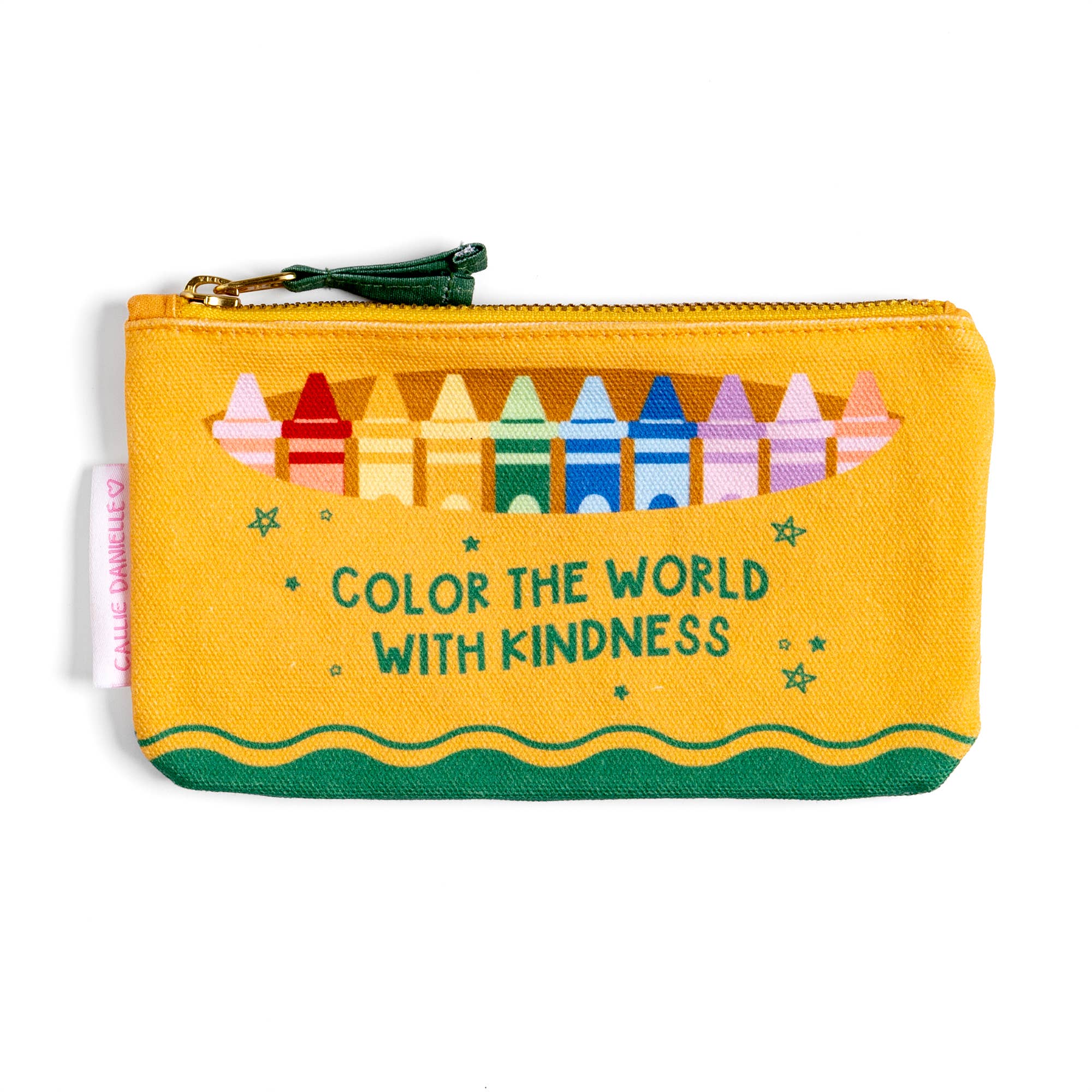 Color the World with Kindness Crayon Box Canvas Pouch