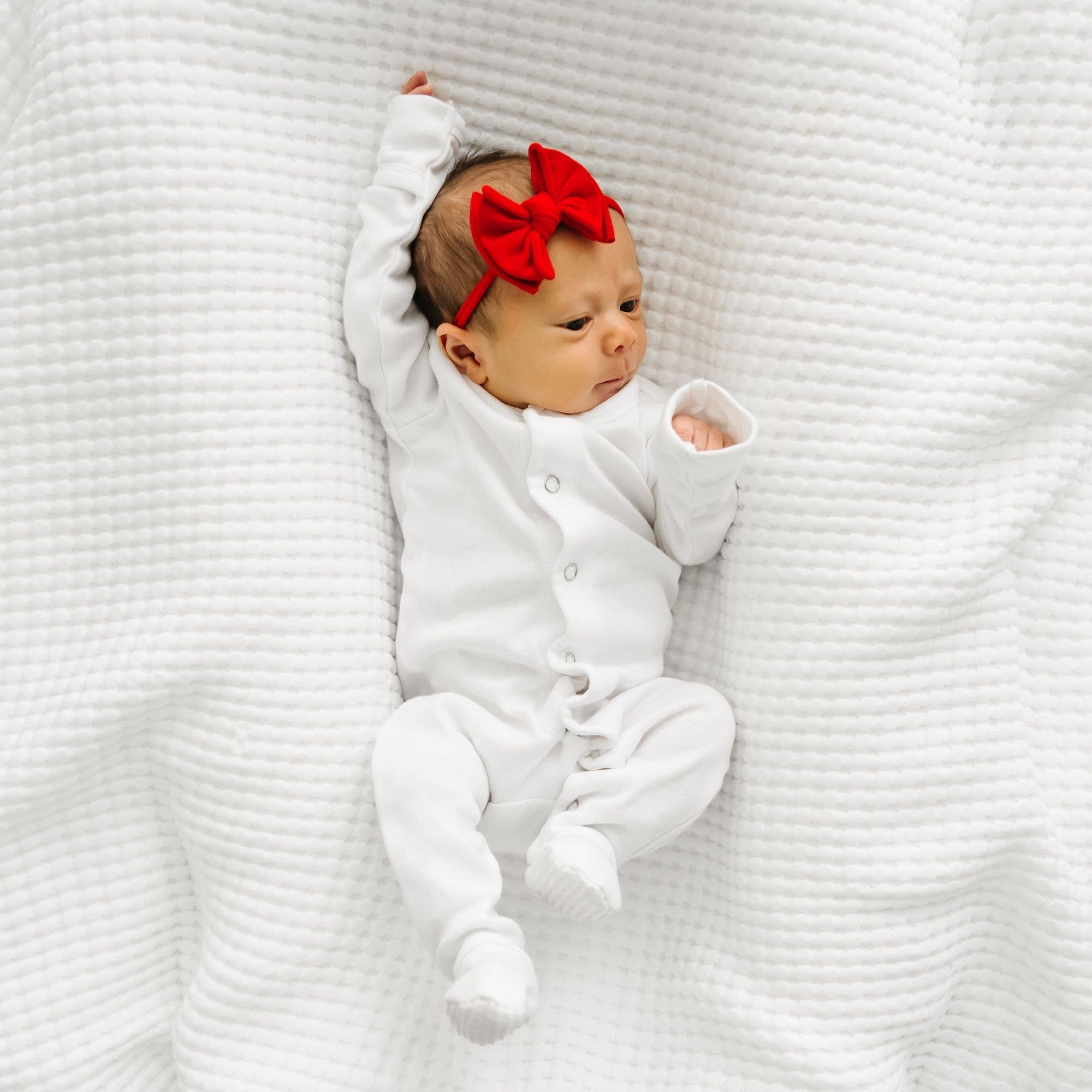 Baby Bling® Baby FAB® Skinny Soft Nylon Bow Headband: Cherry Red