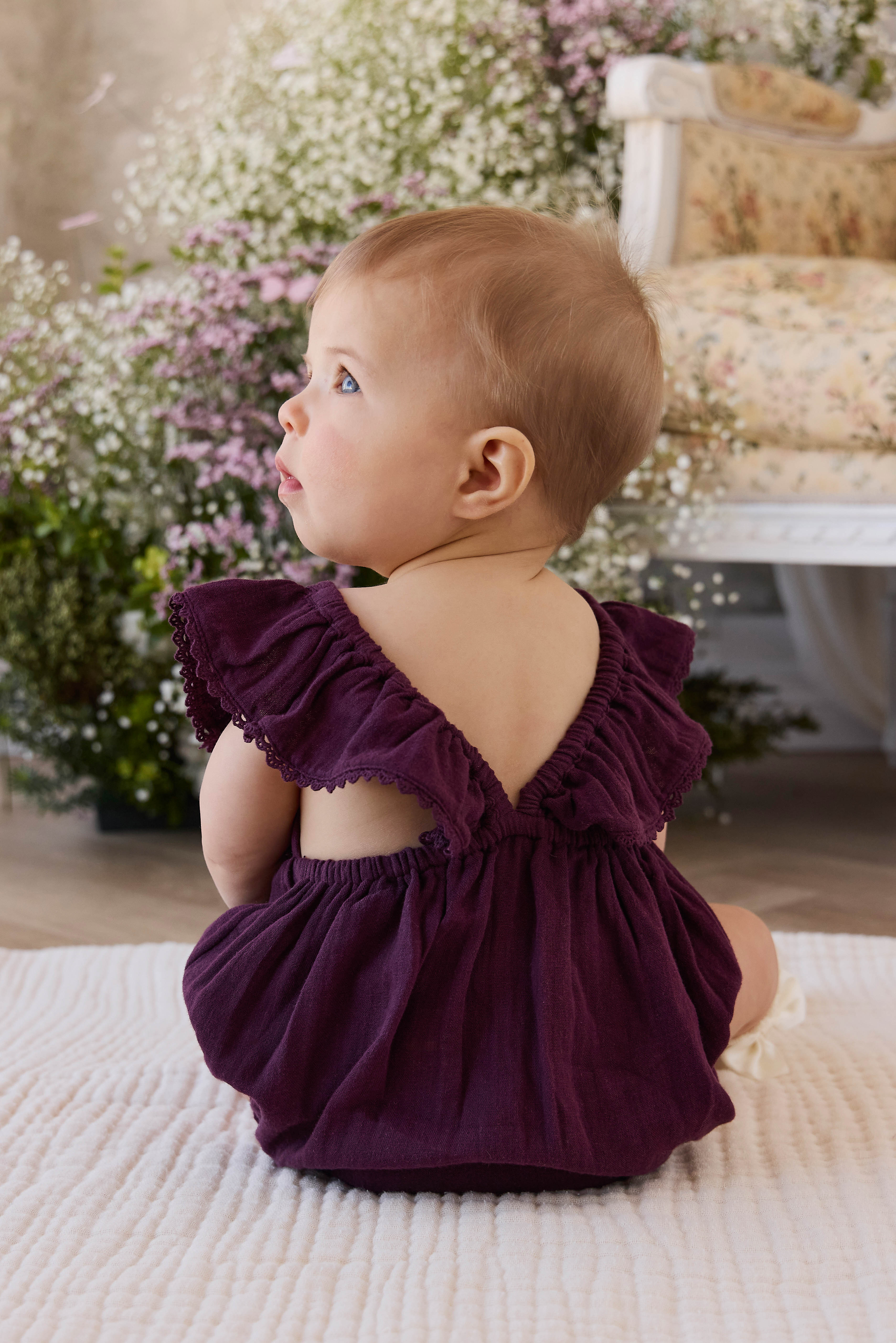 Organic Cotton Muslin Beatrice Playsuit - Fig