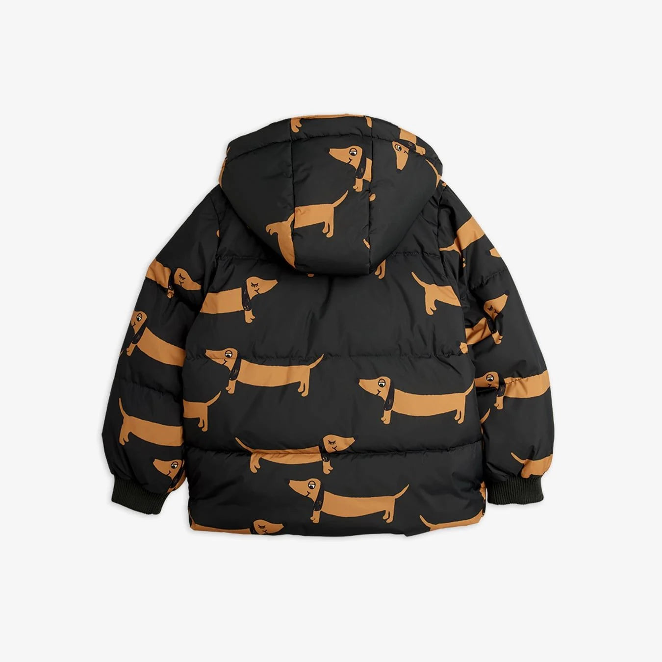 Dog AOP Hooded Puffer - Black