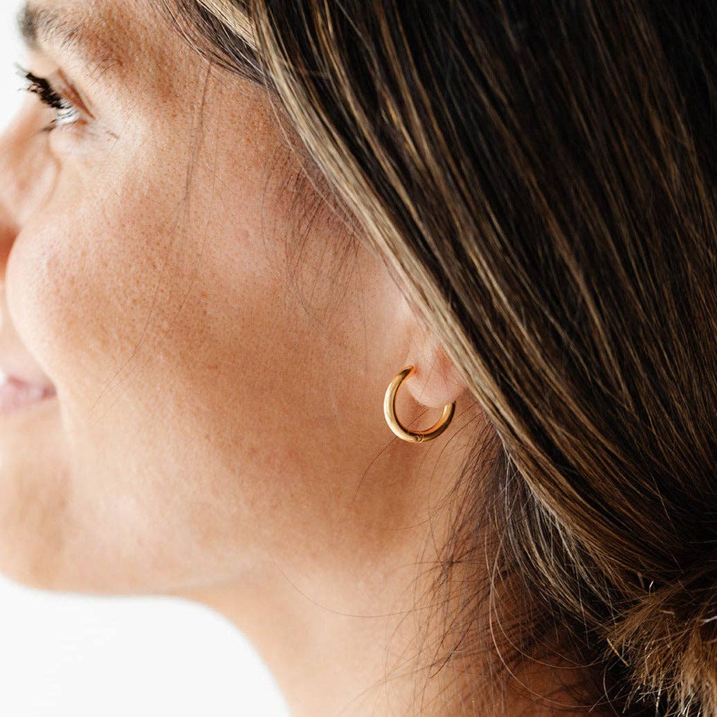 Endless Hoop Stud Earrings - 8mm