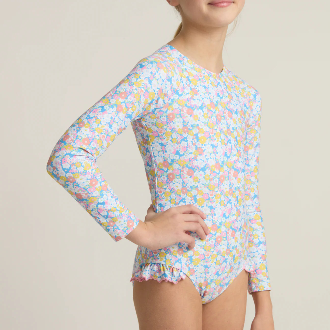 Girls Jasmine Blossom Rashguard One Piece