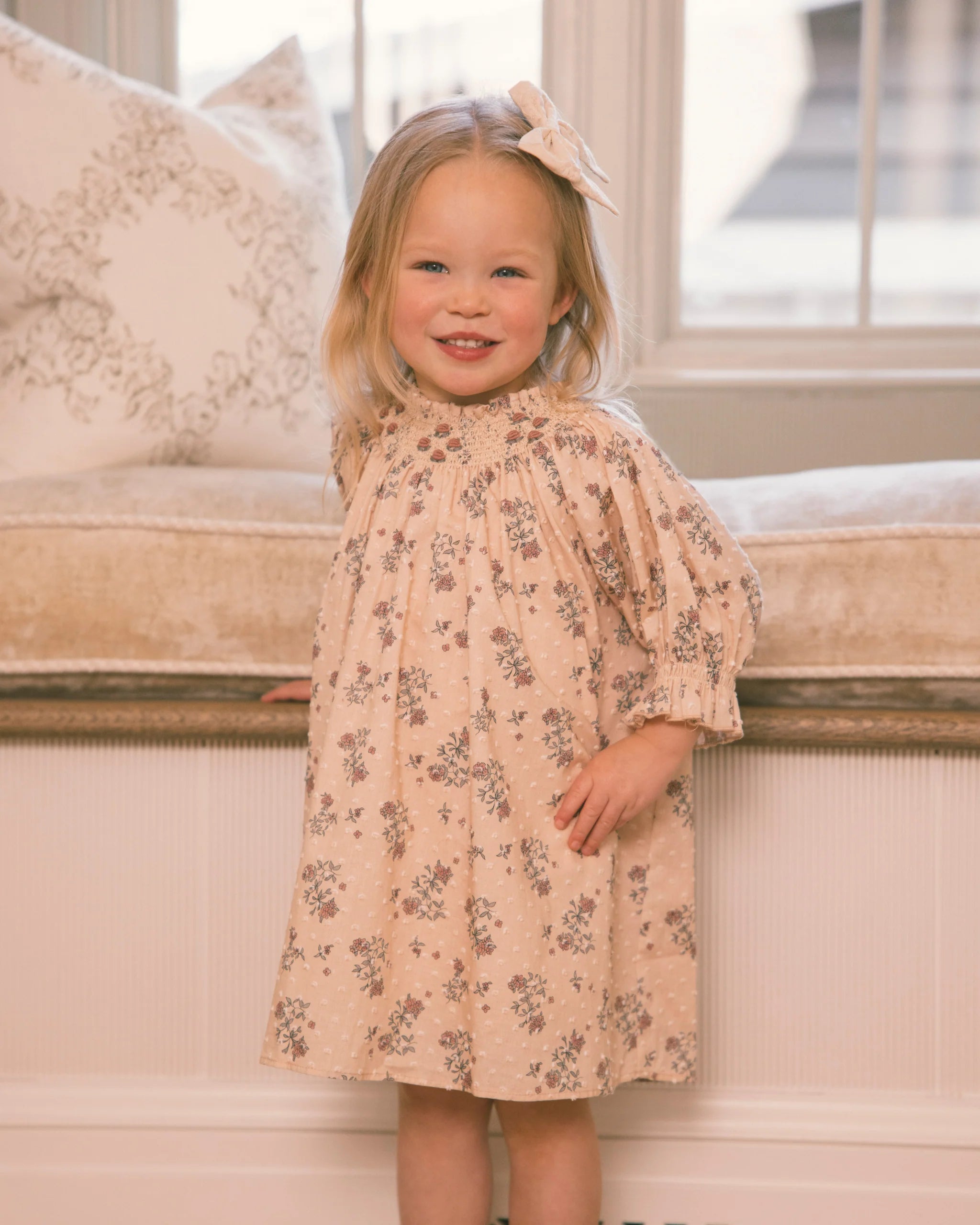 Maddie Dress French Floral - Antique