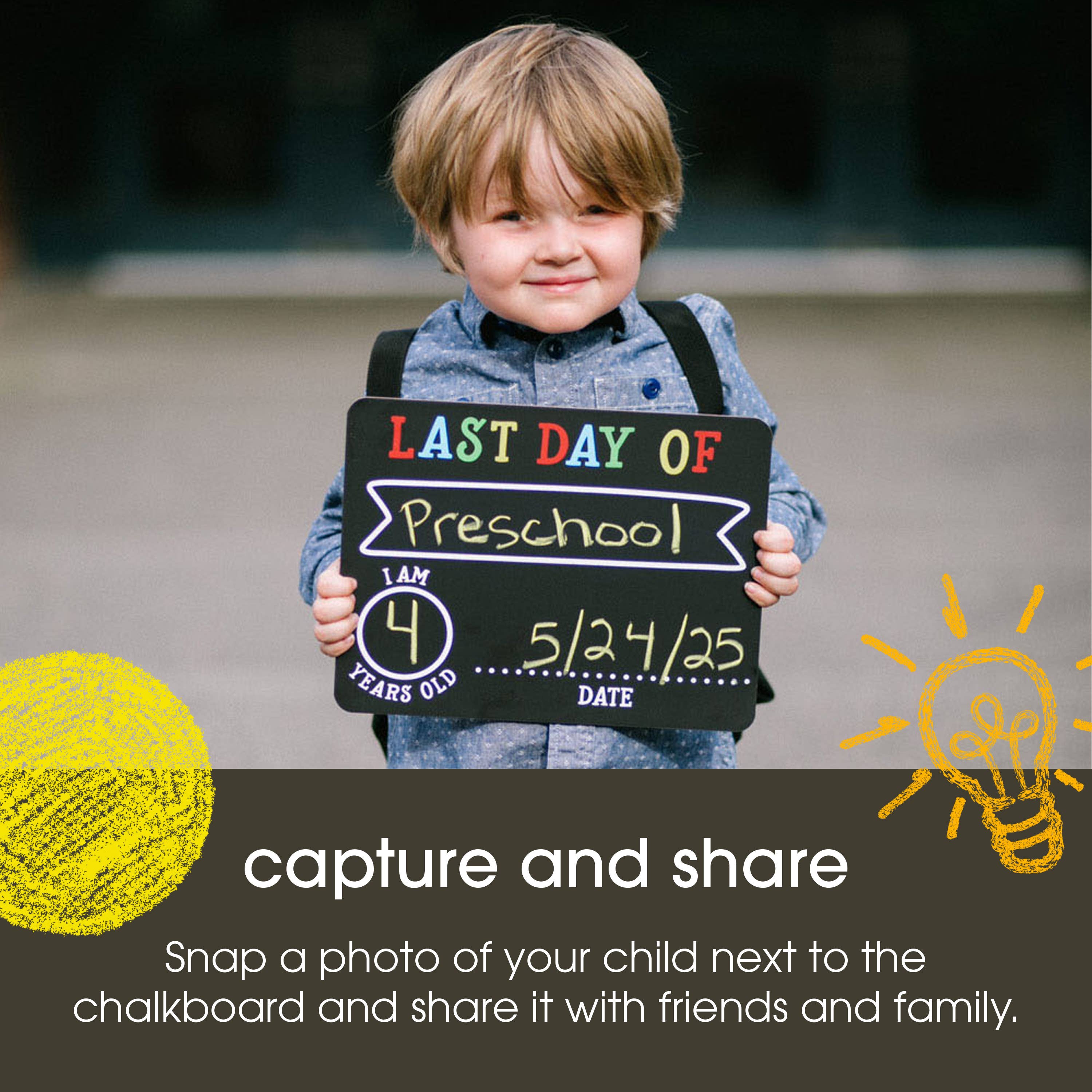 First And Last Day of School Photo Sharing Chalkboard Signs