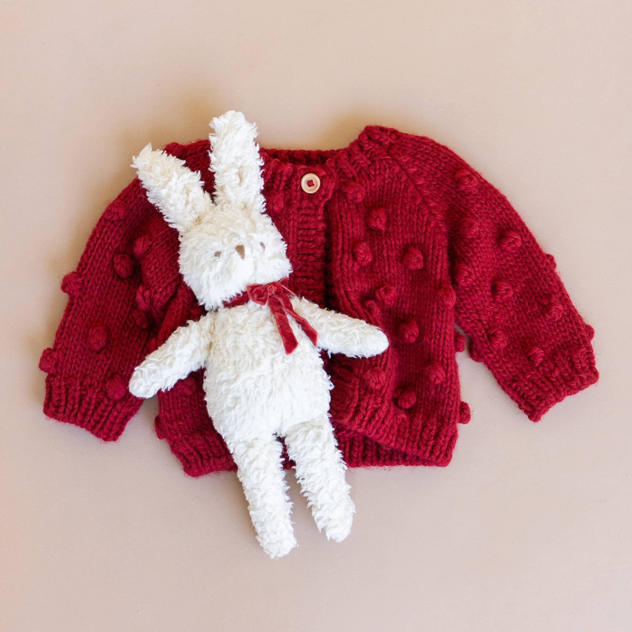 Popcorn Cardigan Red