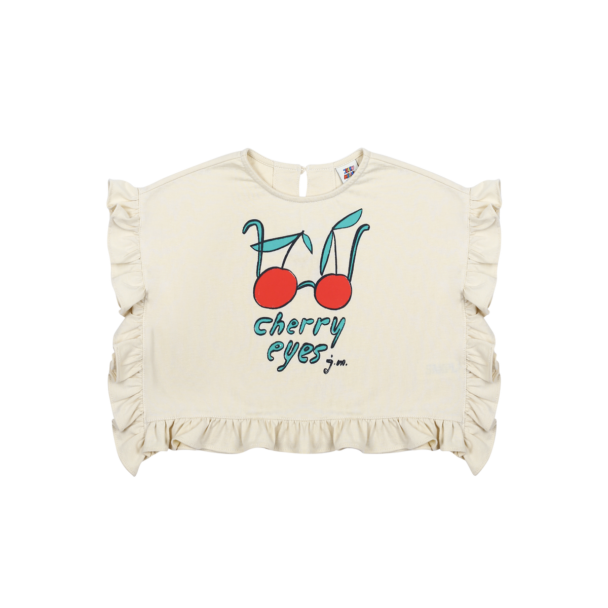 Cherry Frill S/L T-Shirt - Ivory